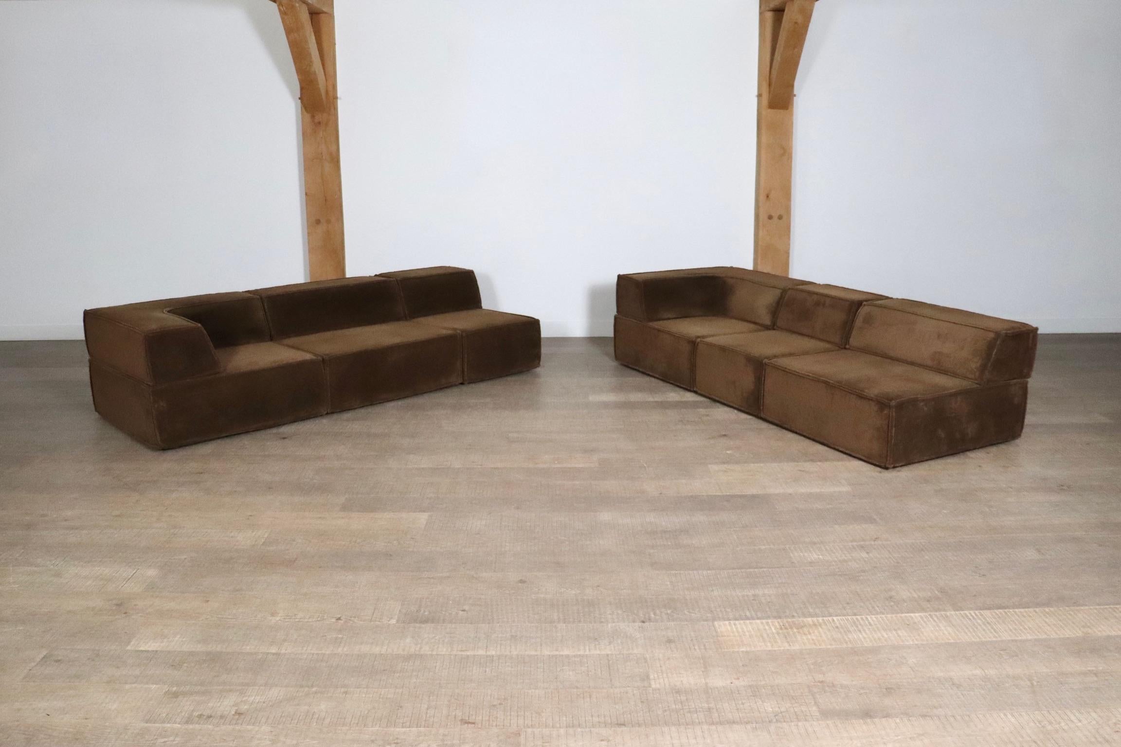CORS Canapé modulable Trio en Teddy Brown par Team Form AG, années 1970 2