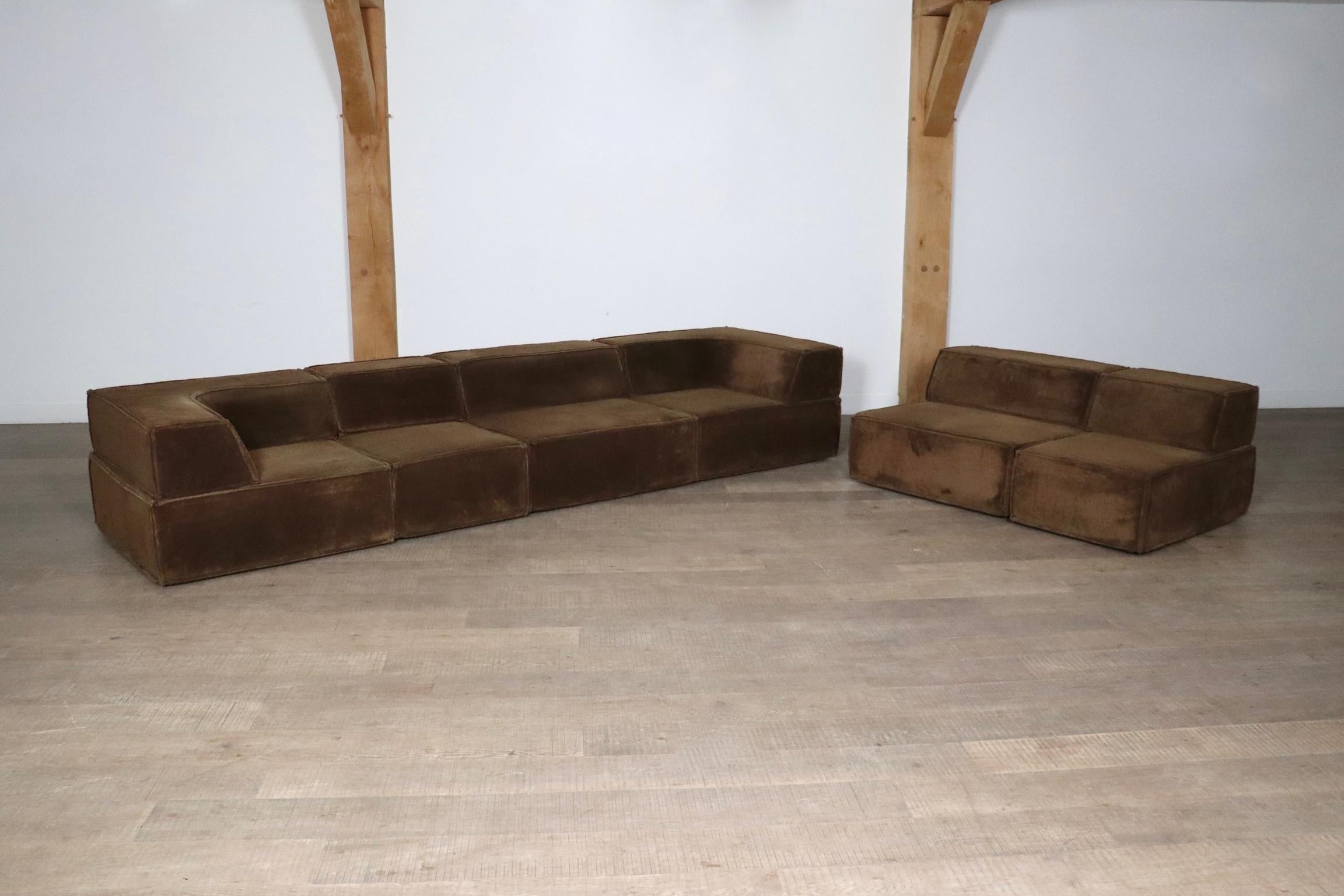 CORS Canapé modulable Trio en Teddy Brown par Team Form AG, années 1970 4