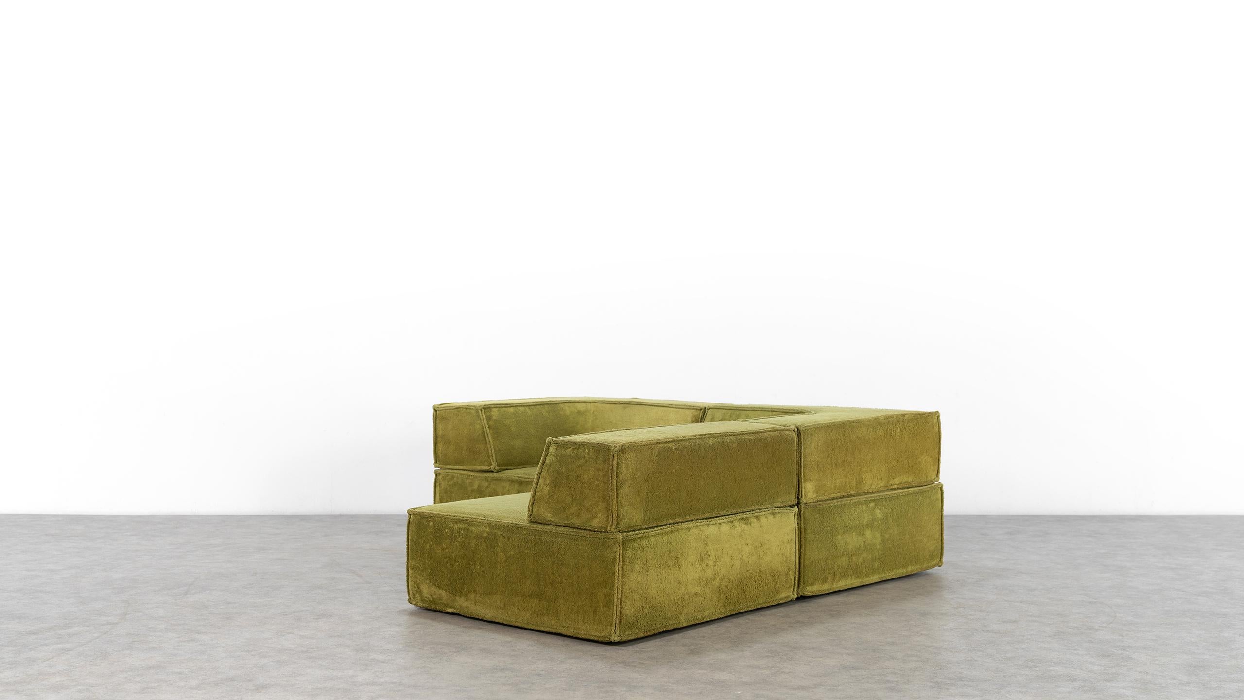 COR Trio Modular Sofa, in Green Teddy, 1972 Design by Team Form AG 3