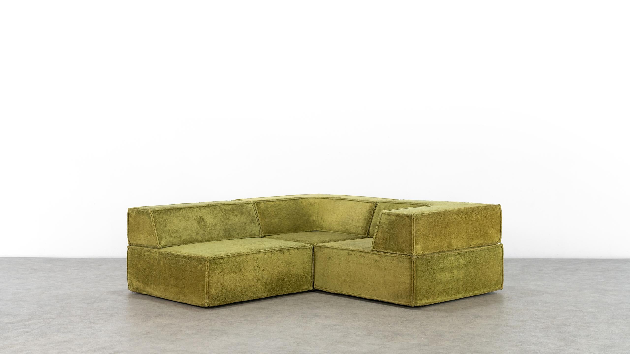 COR Trio Modular Sofa, in Green Teddy, 1972 Design by Team Form AG 9