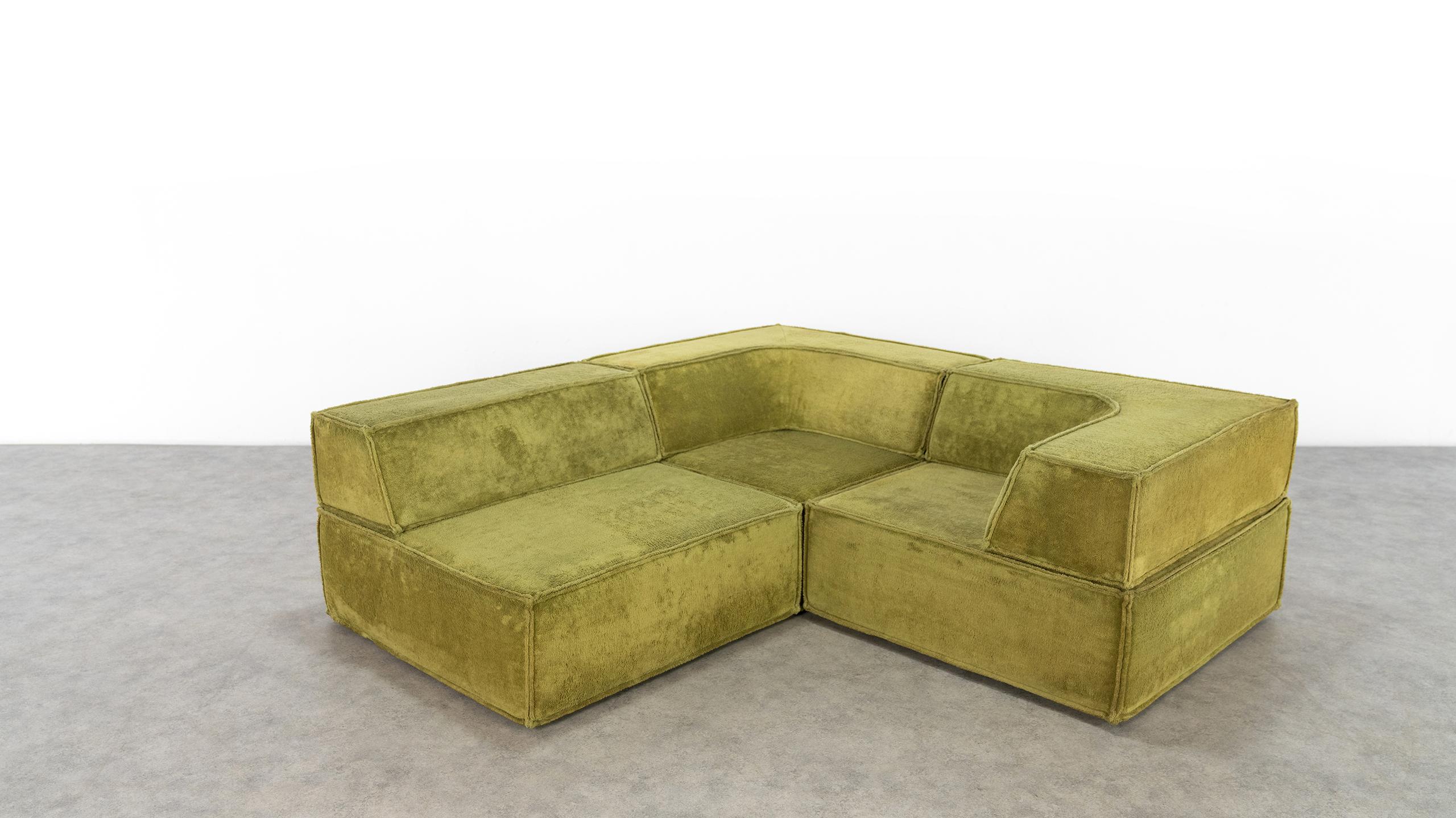 COR Trio Modular Sofa, in Green Teddy, 1972 Design by Team Form AG 13