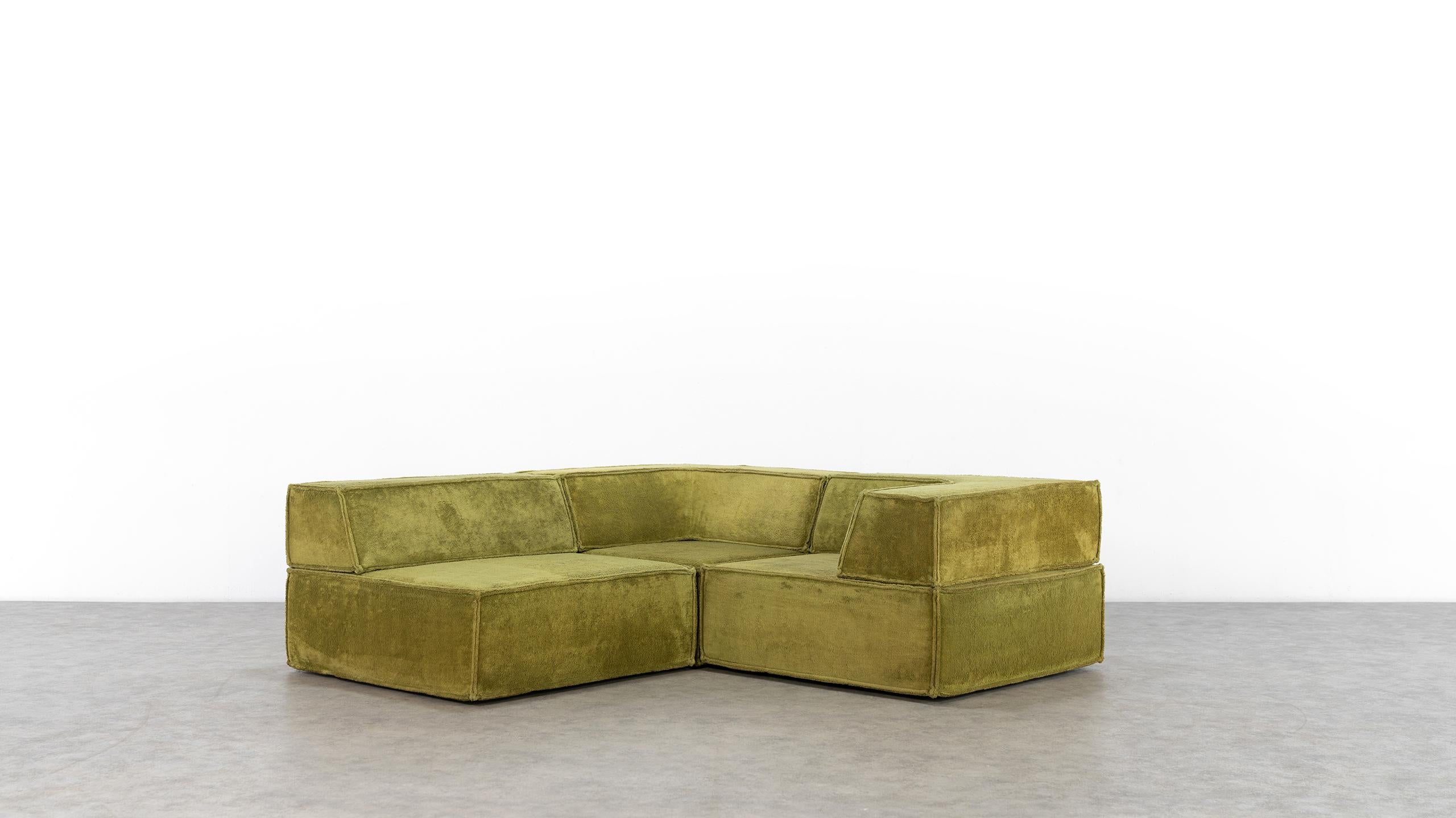 COR Trio Modular Sofa, in Green Teddy, 1972 Design by Team Form AG 2