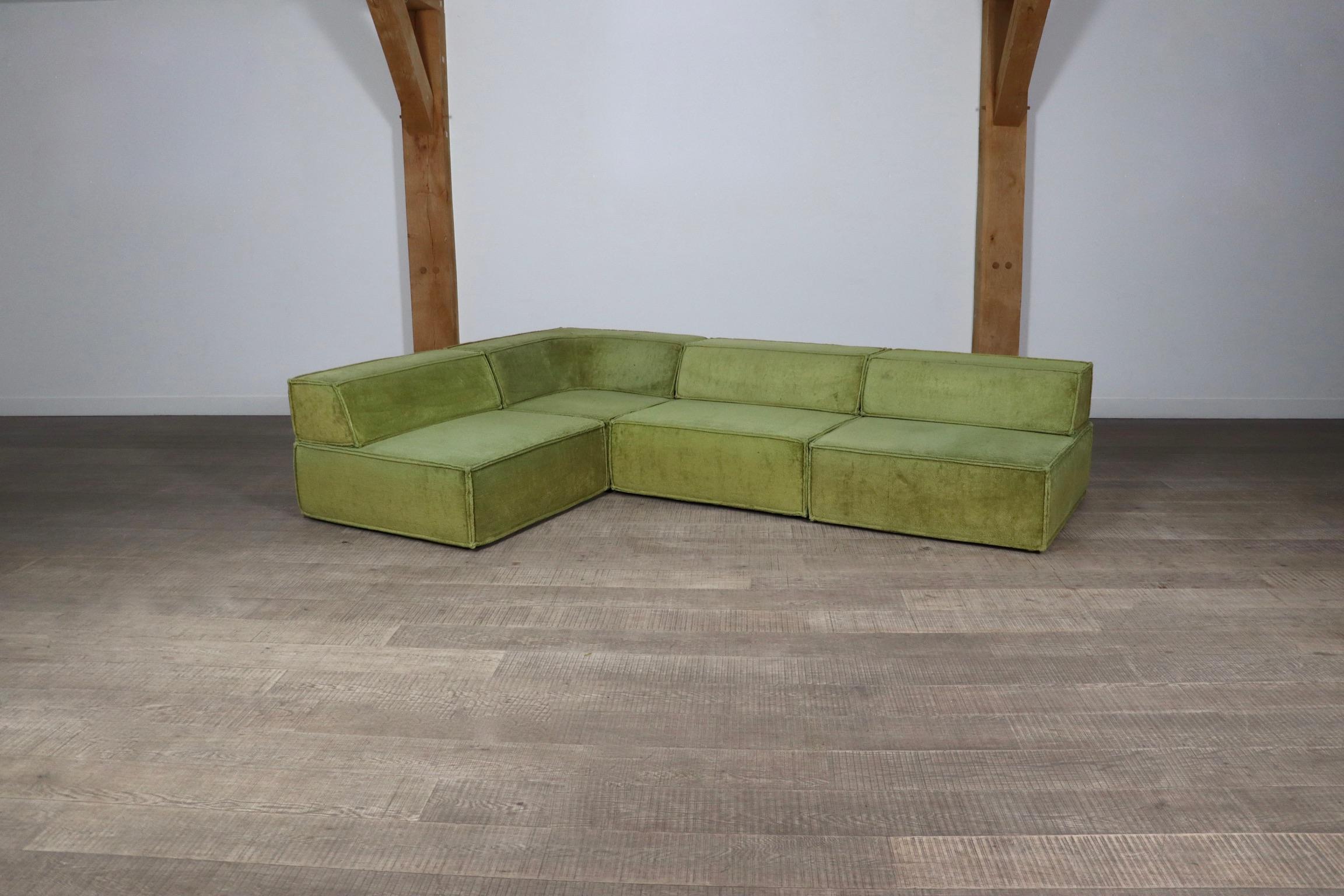 COR Trio Modular Sofa In Green Teddy By Team Form AG, 1970s In Good Condition In ABCOUDE, UT