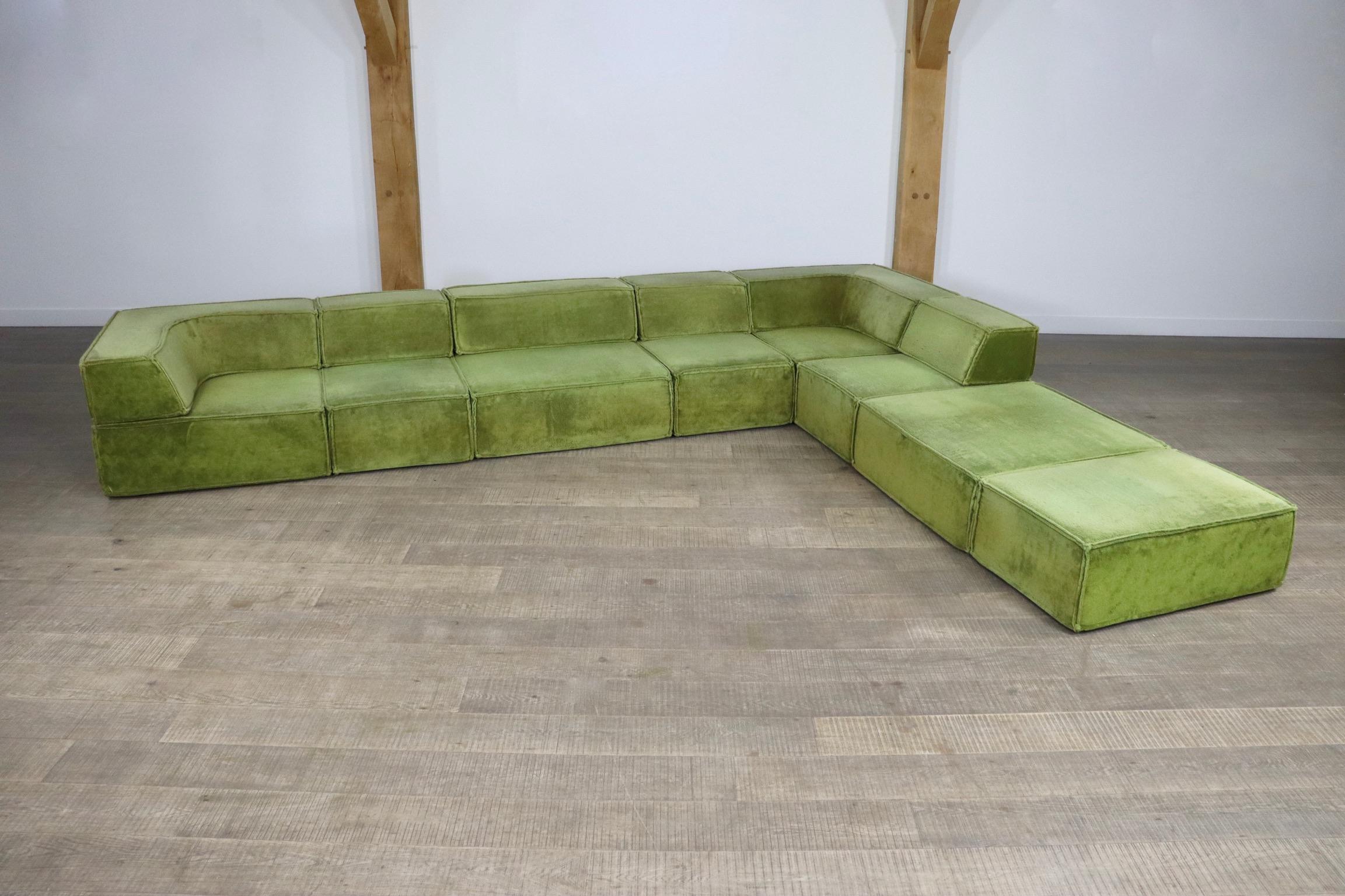 COR Trio modular sofa in green teddy by Team Form AG, 1970s 1