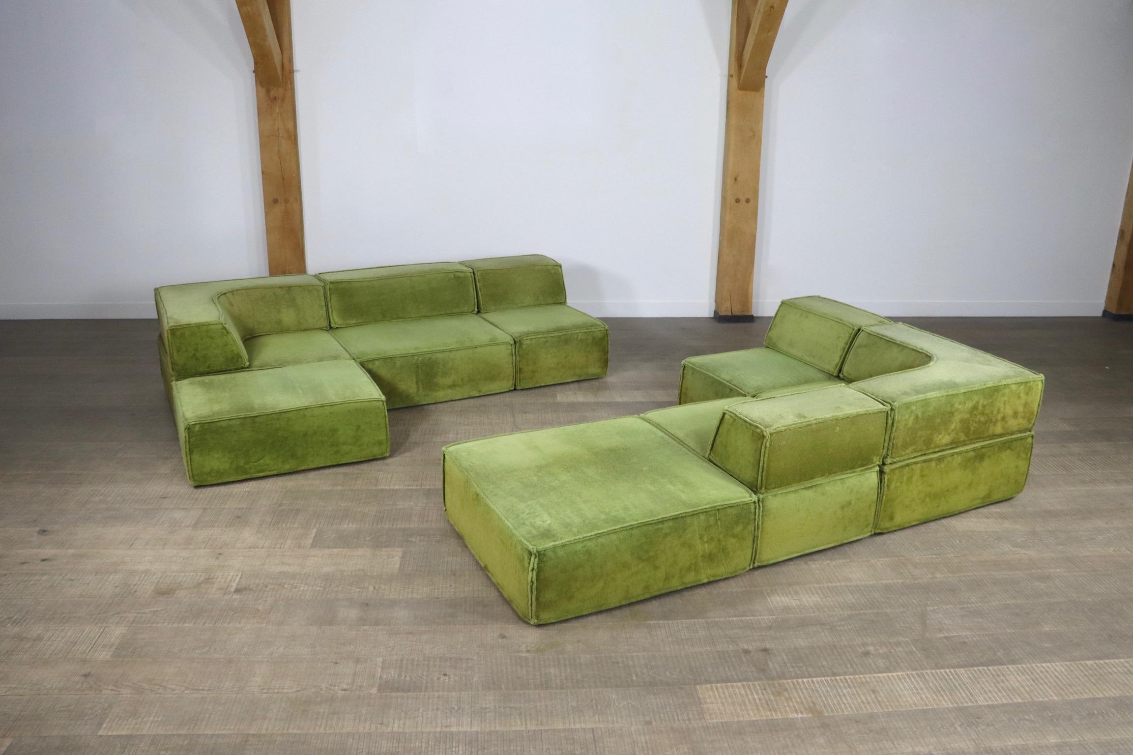 COR Trio modular sofa in green teddy by Team Form AG, 1970s 2