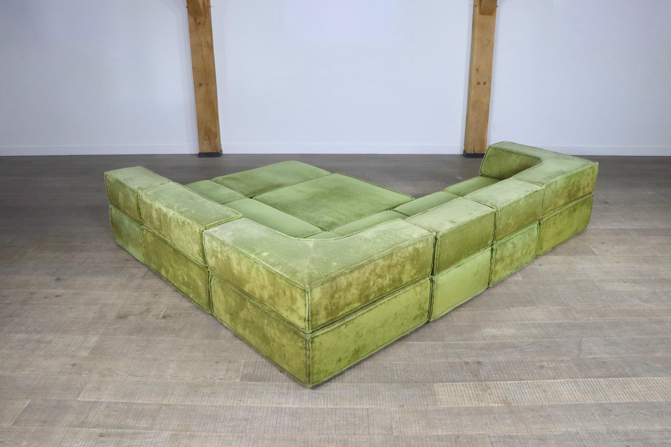 COR Trio modular sofa in green teddy by Team Form AG, 1970s 3