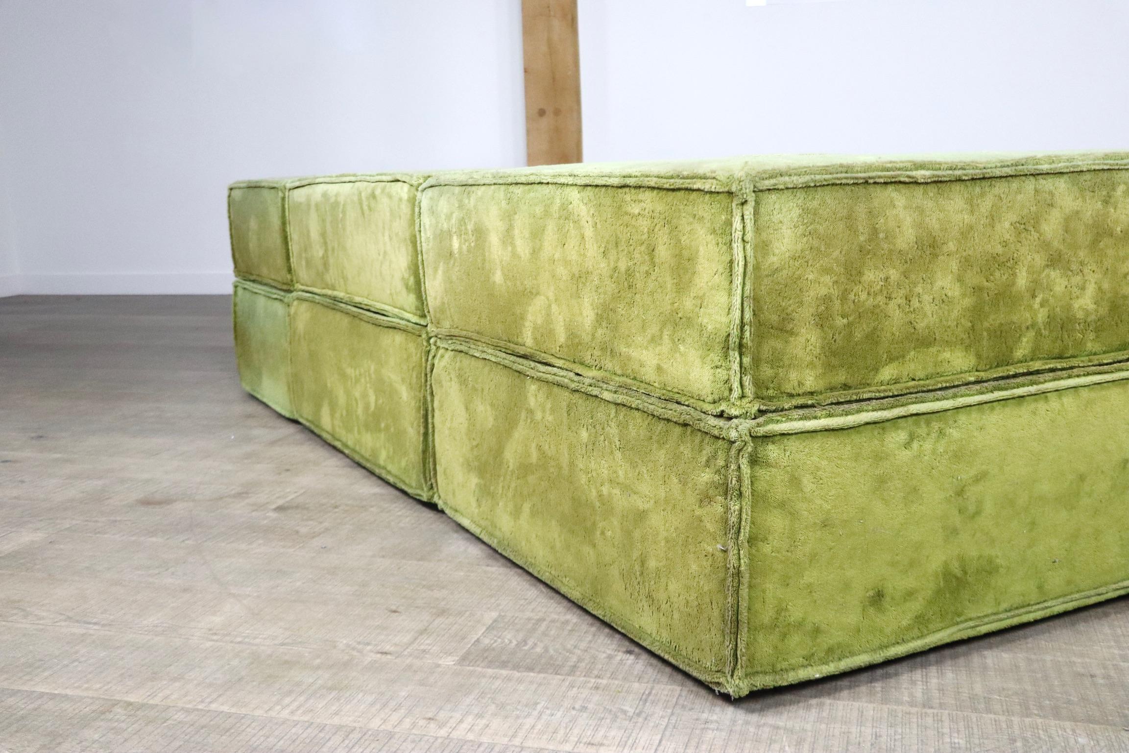 COR Trio modular sofa in green teddy by Team Form AG, 1970s 4