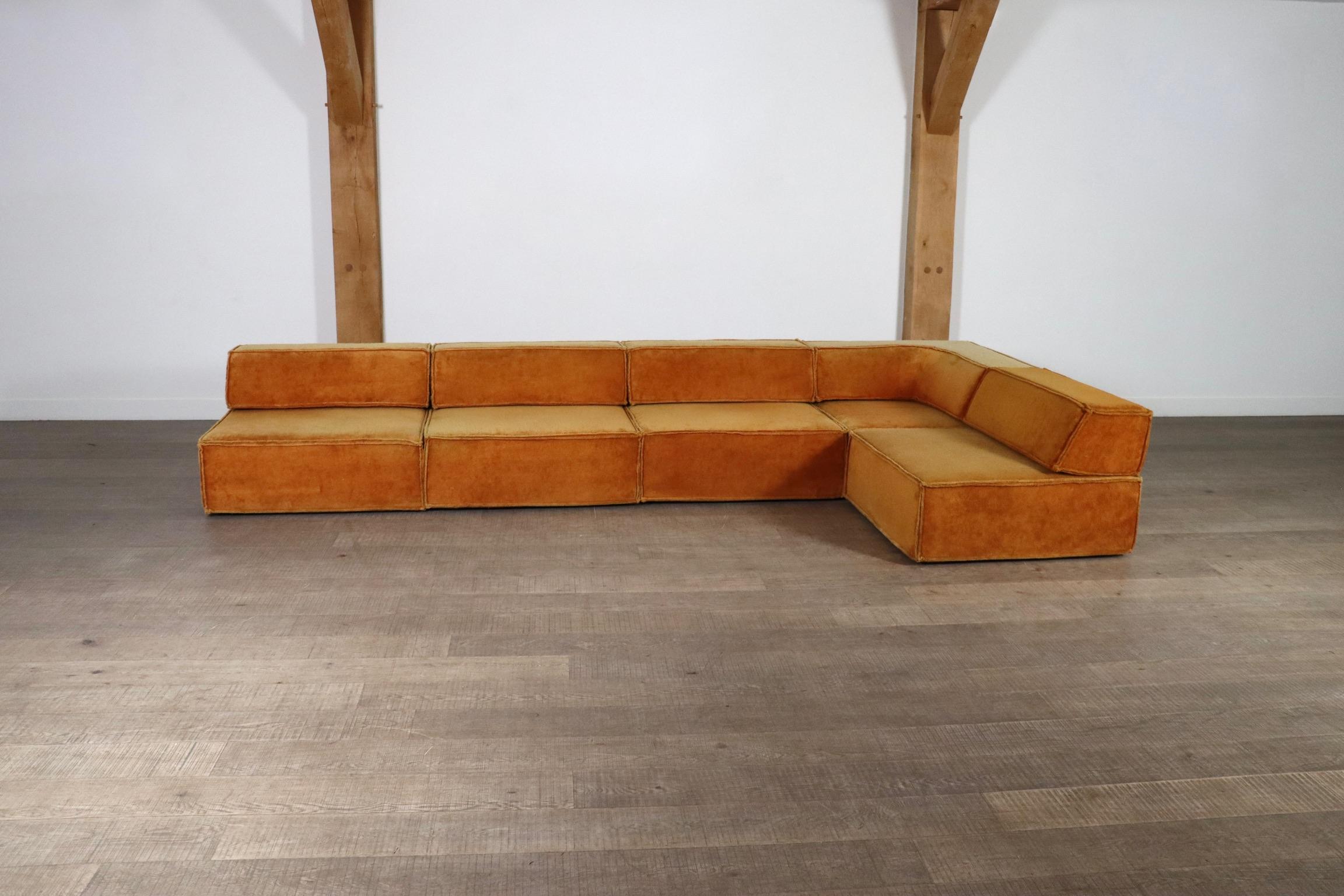 Mid-20th Century COR Trio Modular Sofa In Orange Teddy By Team Form AG, 1970s