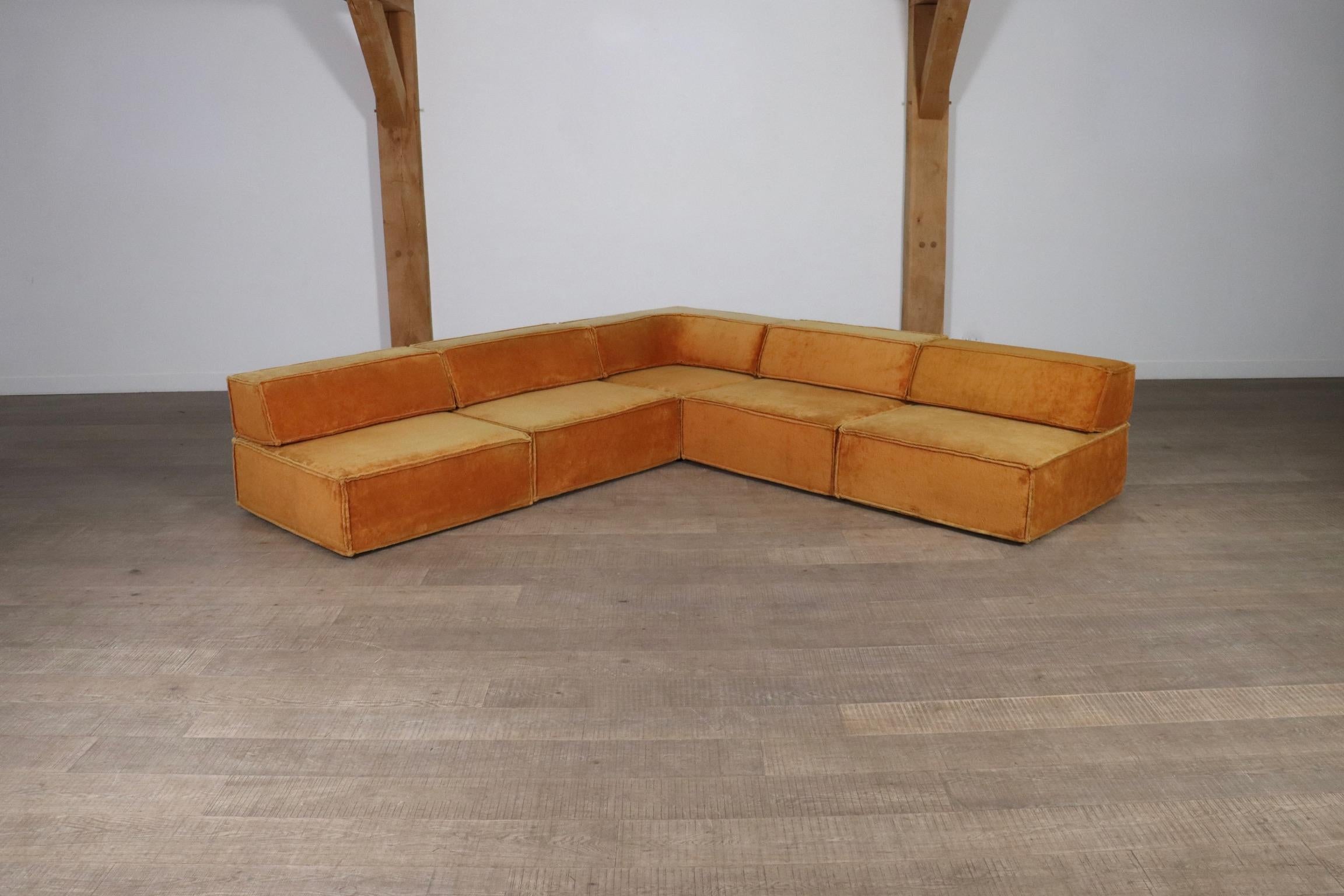 Fabric COR Trio Modular Sofa In Orange Teddy By Team Form AG, 1970s