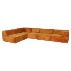 Modulares COR Trio-Sofa aus orangefarbenem Teddy von Team Form AG, 1970sc