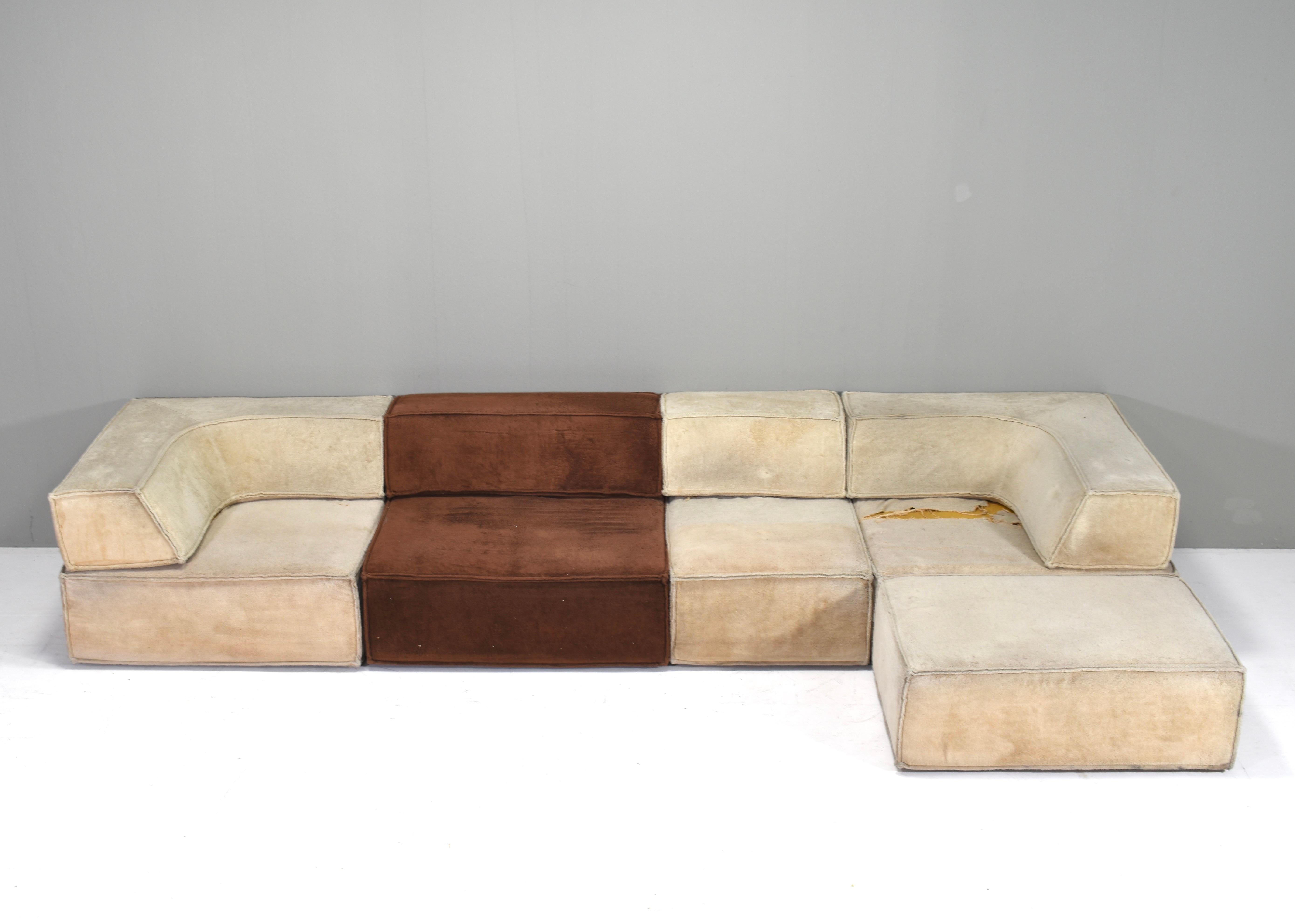 Fabric COR Trio Sectional Sofa, Germany / Switzerland, 1972 | NEEDS NEW UPHOLSTERY For Sale