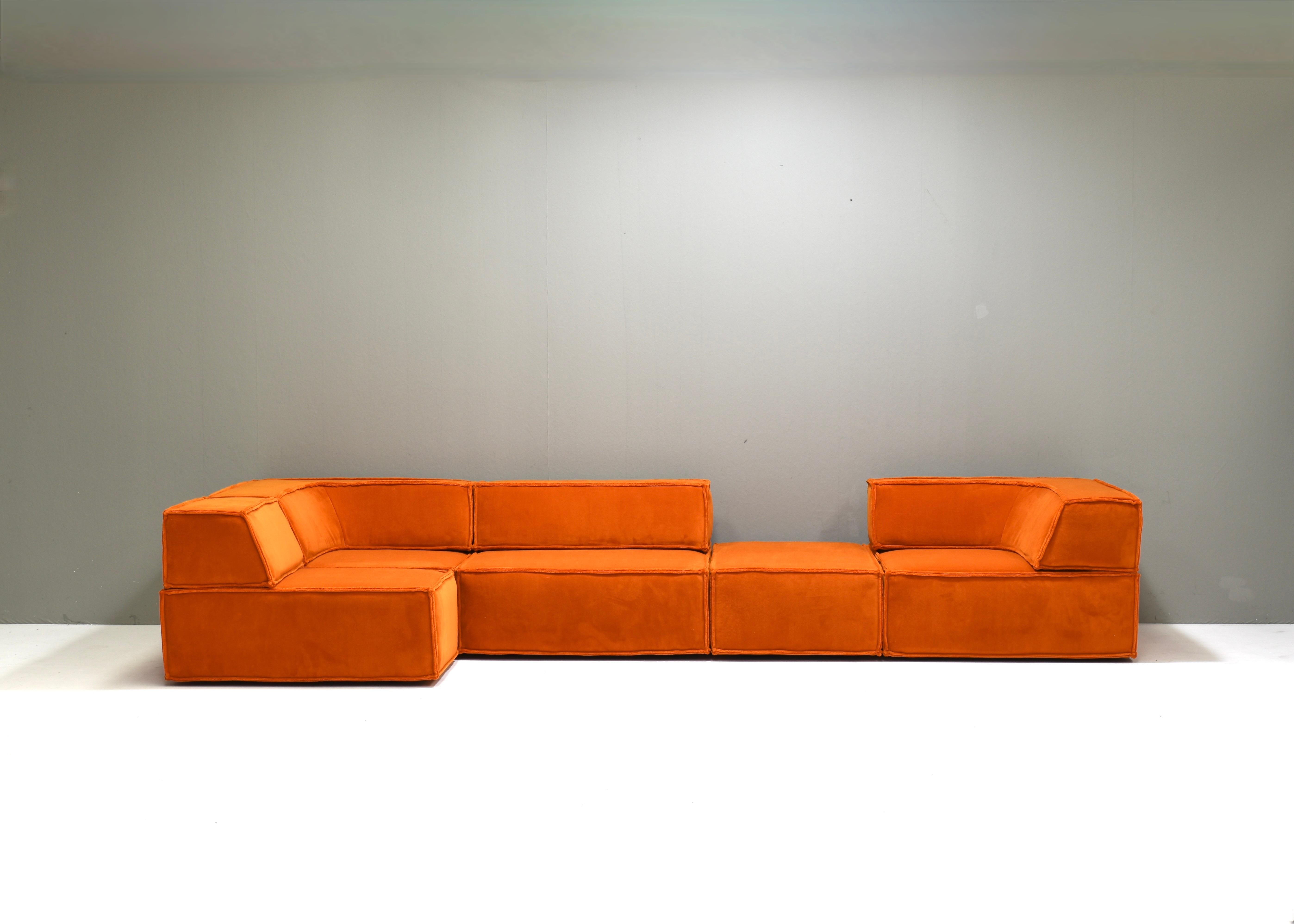 Sofá seccional COR Trio en tejido nuevo naranja quemado, Alemania / Suiza, 1972 en venta 3