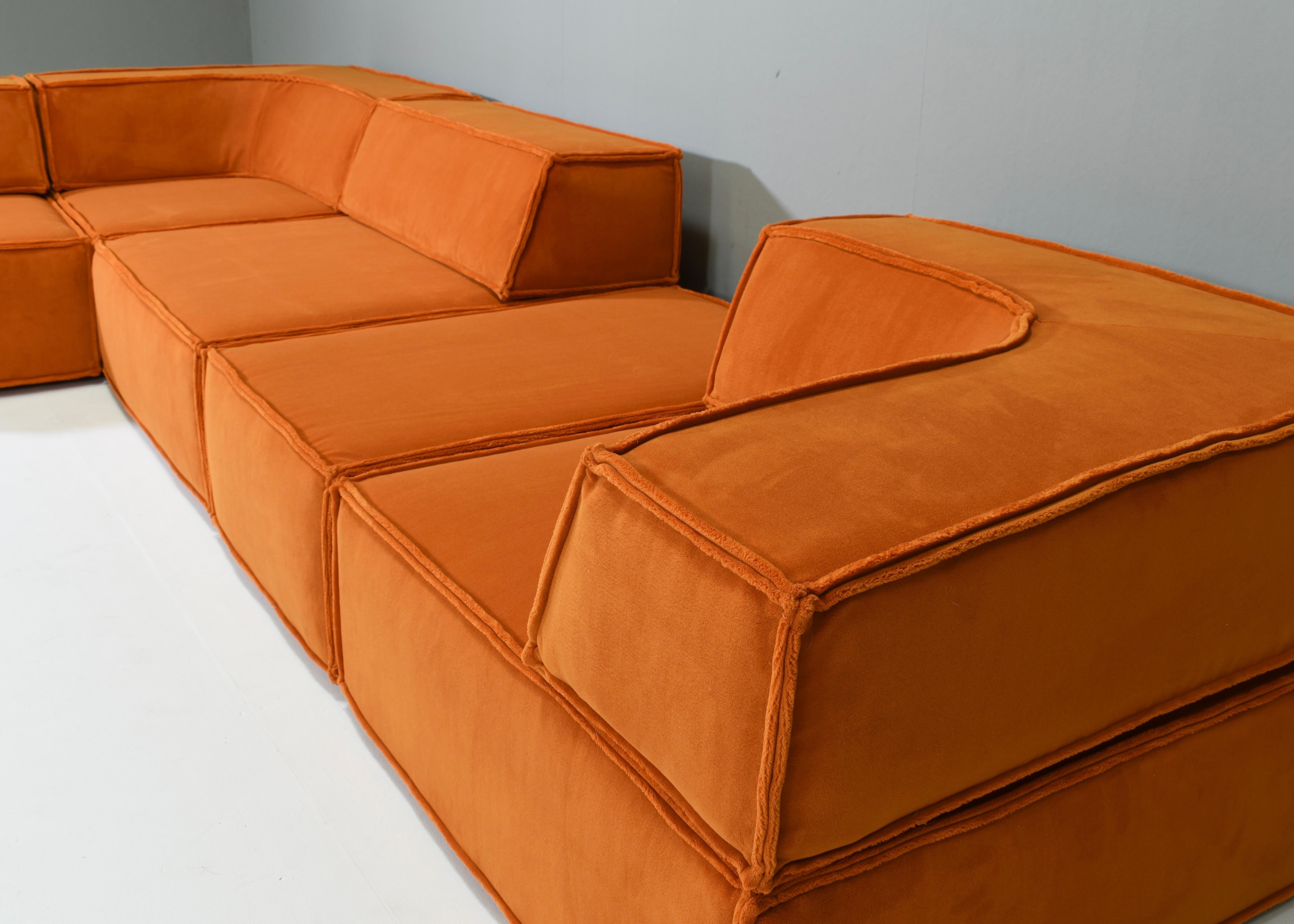 Sofá seccional COR Trio en tejido nuevo naranja quemado, Alemania / Suiza, 1972 en venta 5