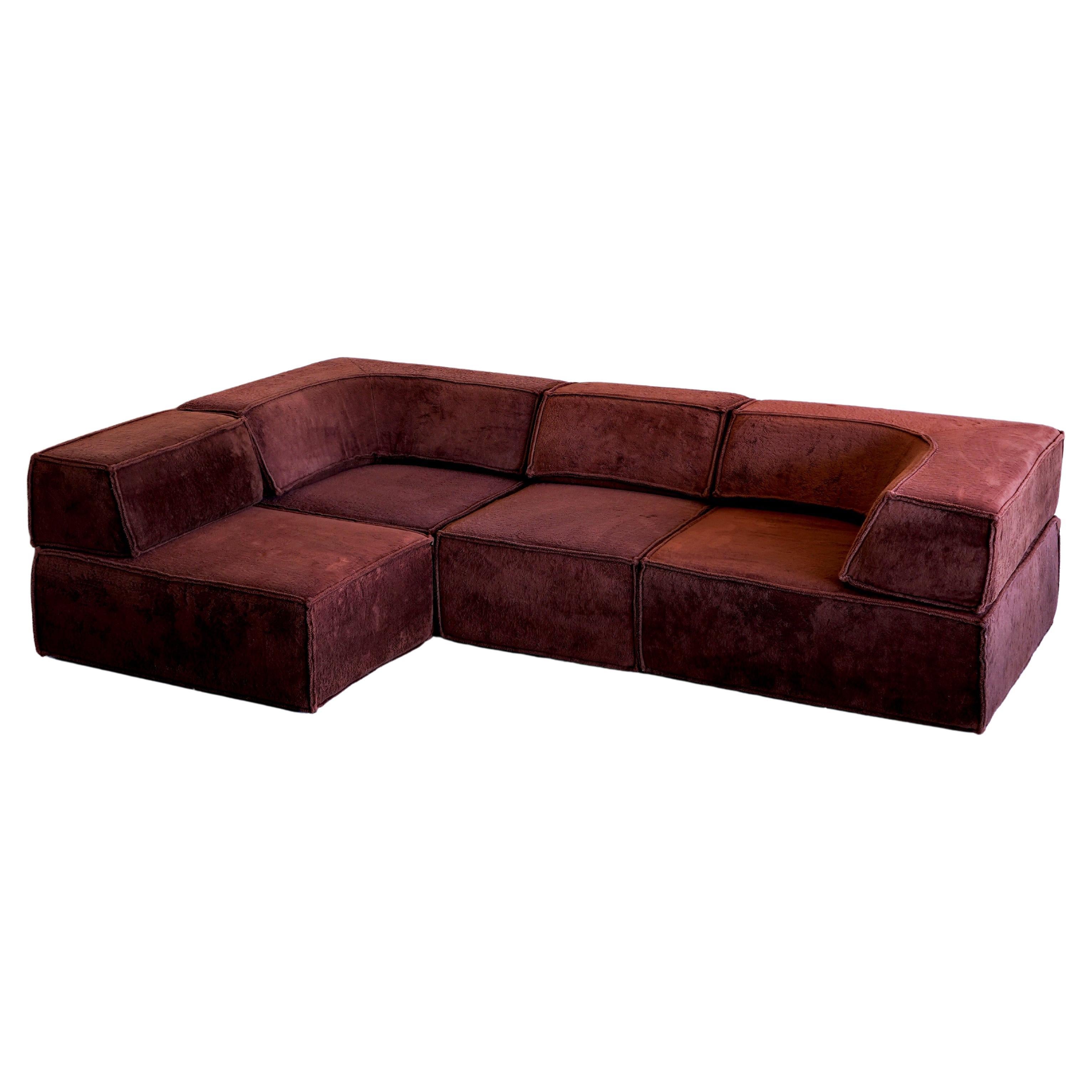 COR Trio Sofa by Team Form AG, 1973 in Original Teddy Fabric For Sale