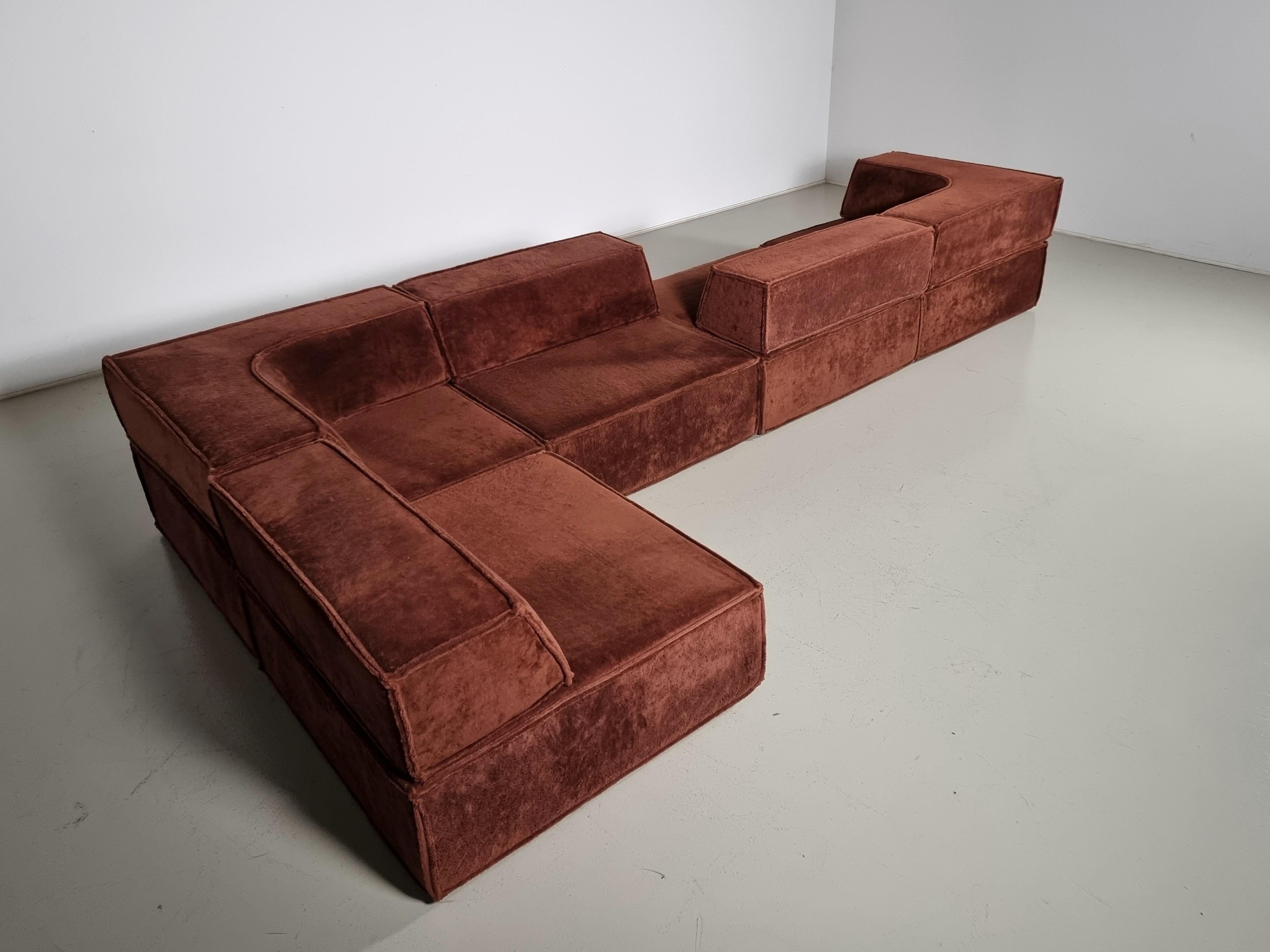 Mid-Century Modern COR Trio Sofa by Team Form Ag in brown original fabric, COR Furniture, Germany