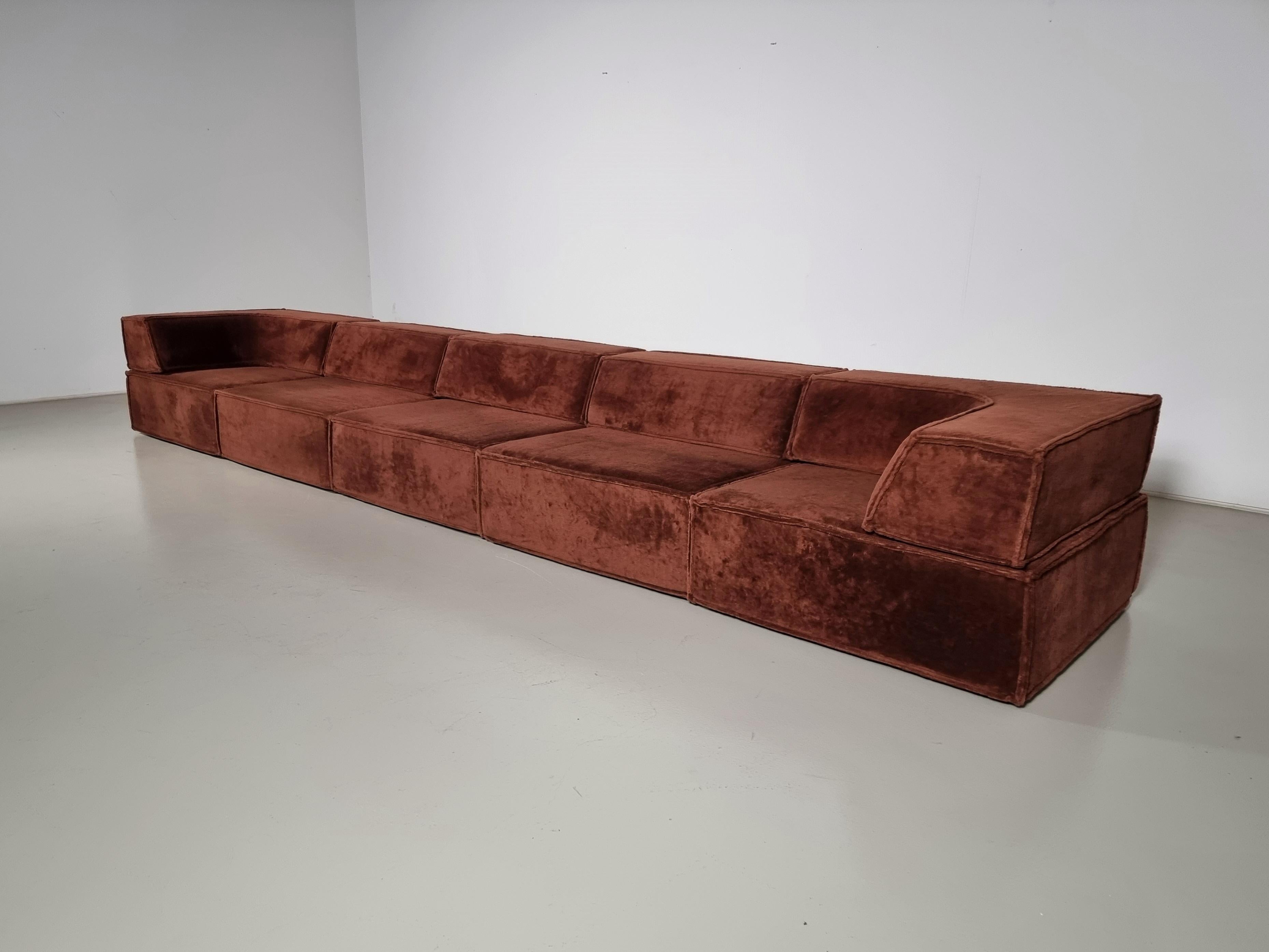 COR Trio Sofa by Team Form Ag in brown original fabric, COR Furniture, Germany In Good Condition In amstelveen, NL