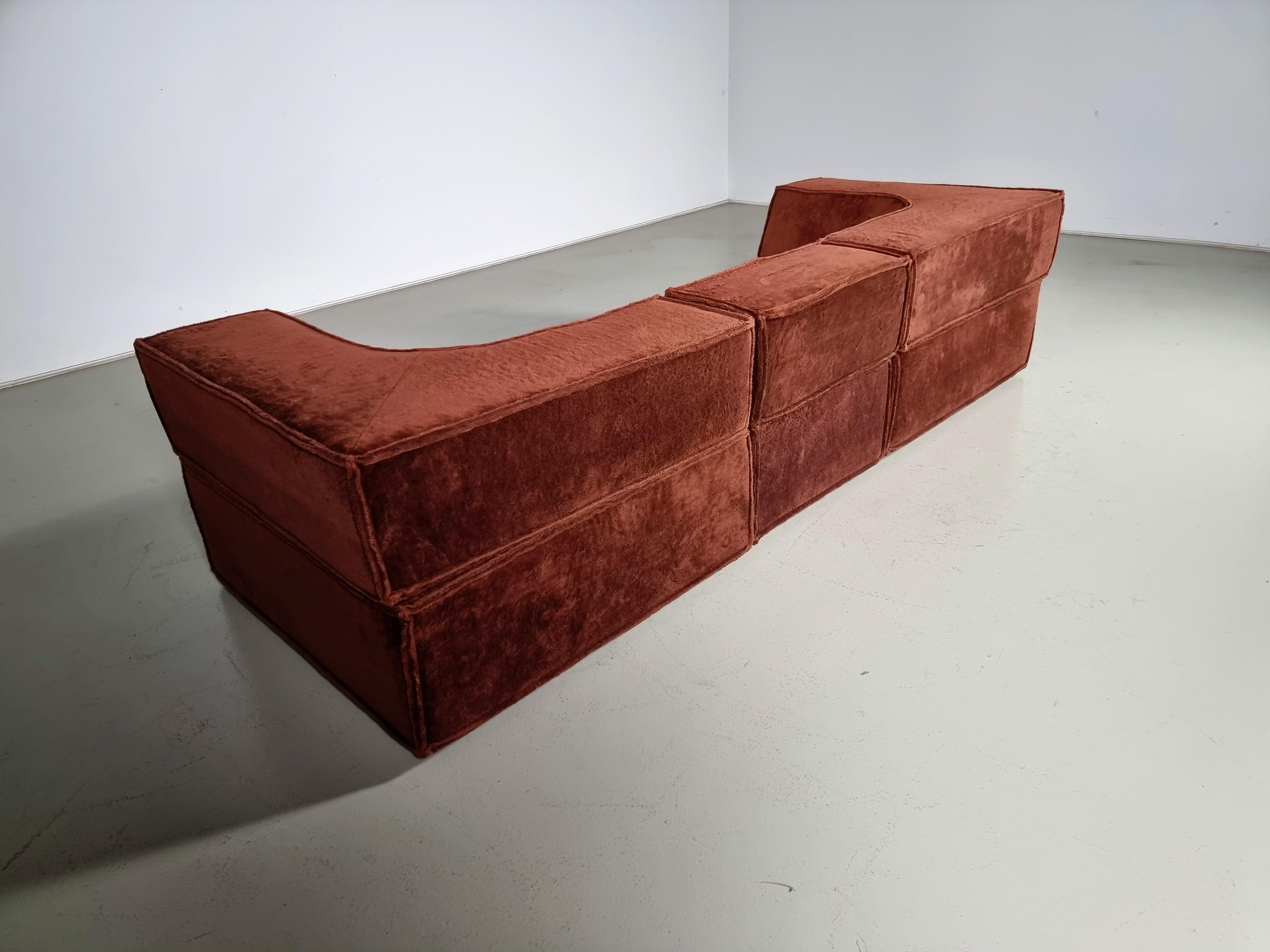 Mid-Century Modern COR Trio Sofa by Team Form Ag in brown original fabric, COR Furniture, Germany