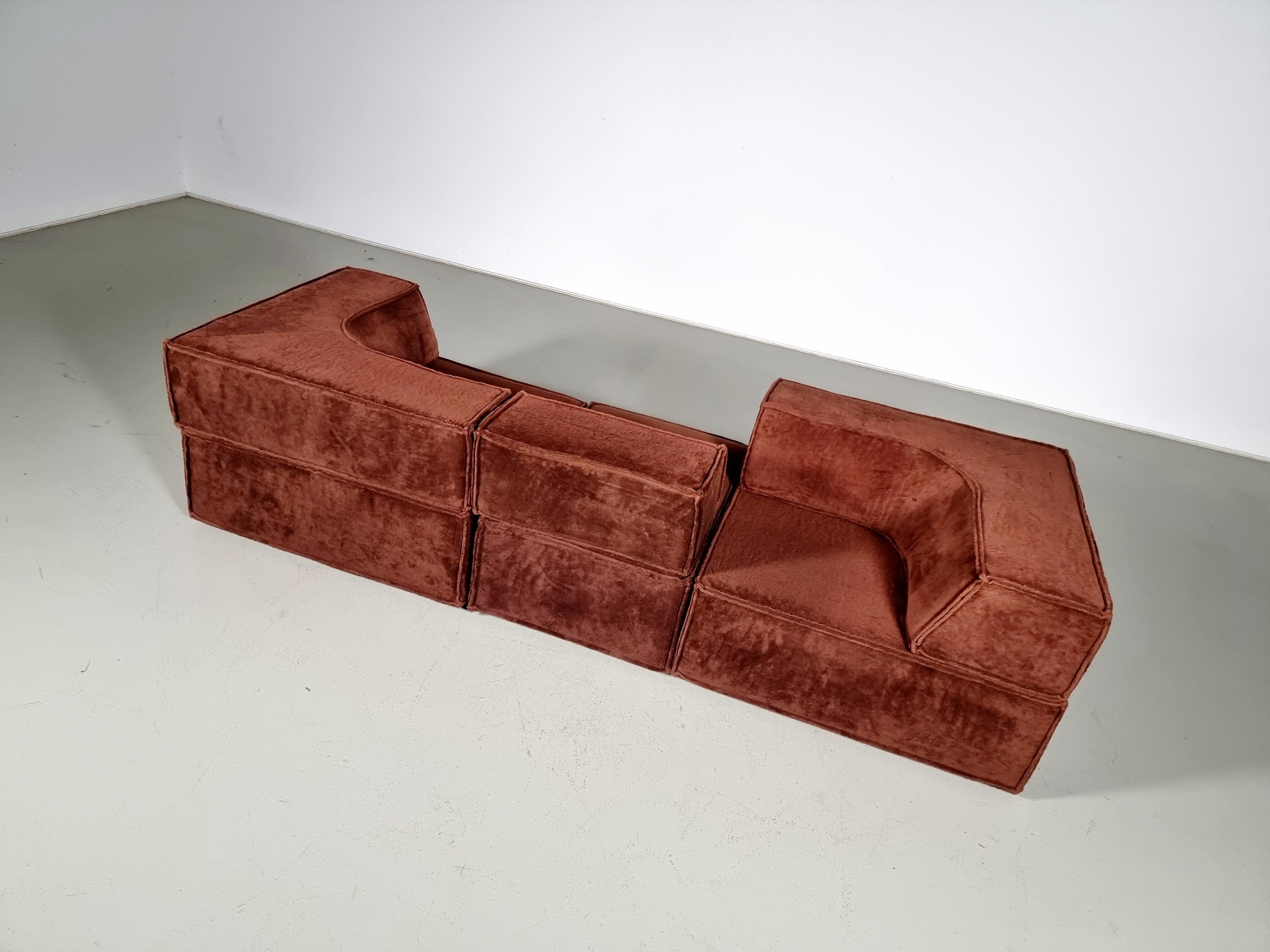 COR Trio Sofa by Team Form Ag in brown original fabric, COR Furniture, Germany In Good Condition In amstelveen, NL