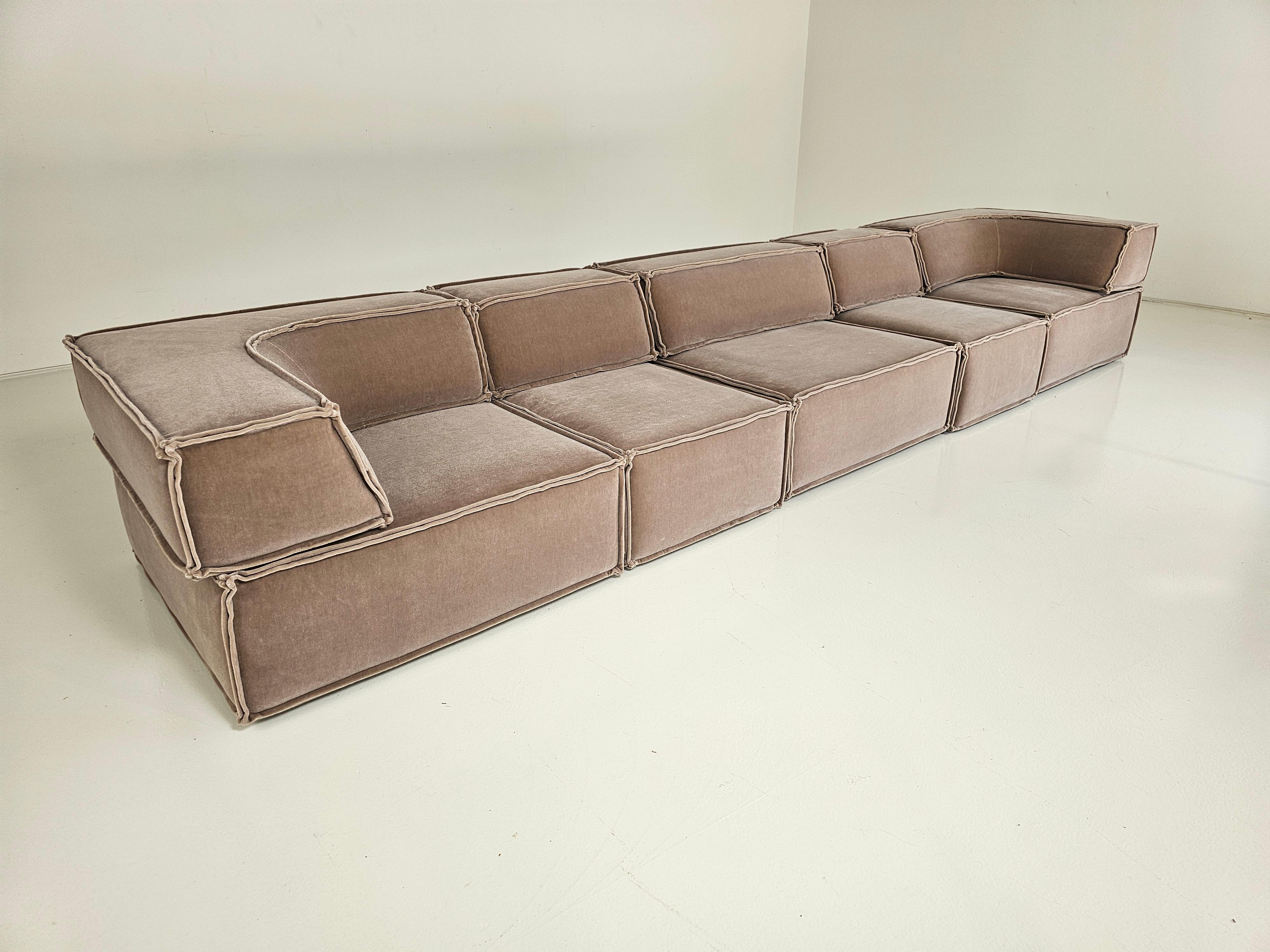 European COR Trio Sofa in beige mohair by Team Form Ag for COR Furniture, Germany, 1970s For Sale