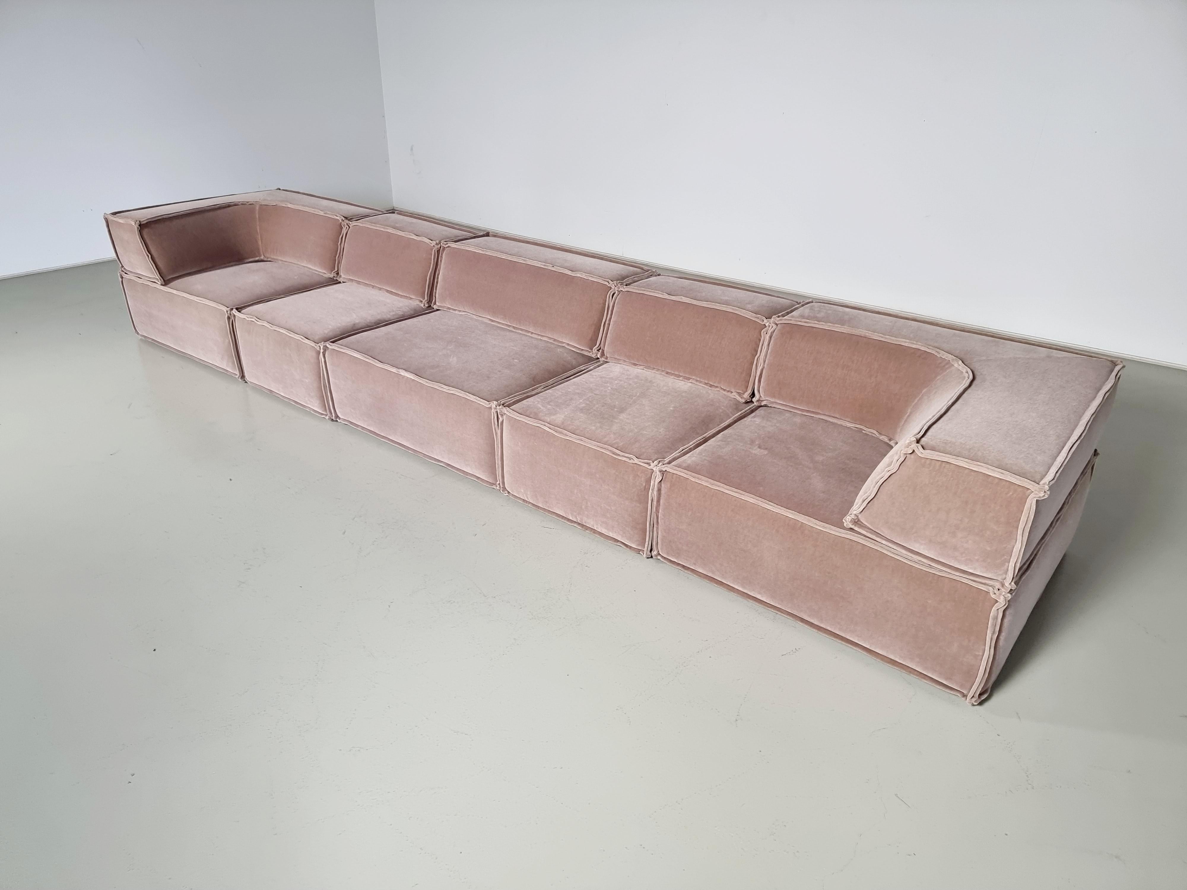 Fin du 20e siècle COR Trio Sofa en mohair beige par Team Form AG pour COR Furniture, 1970