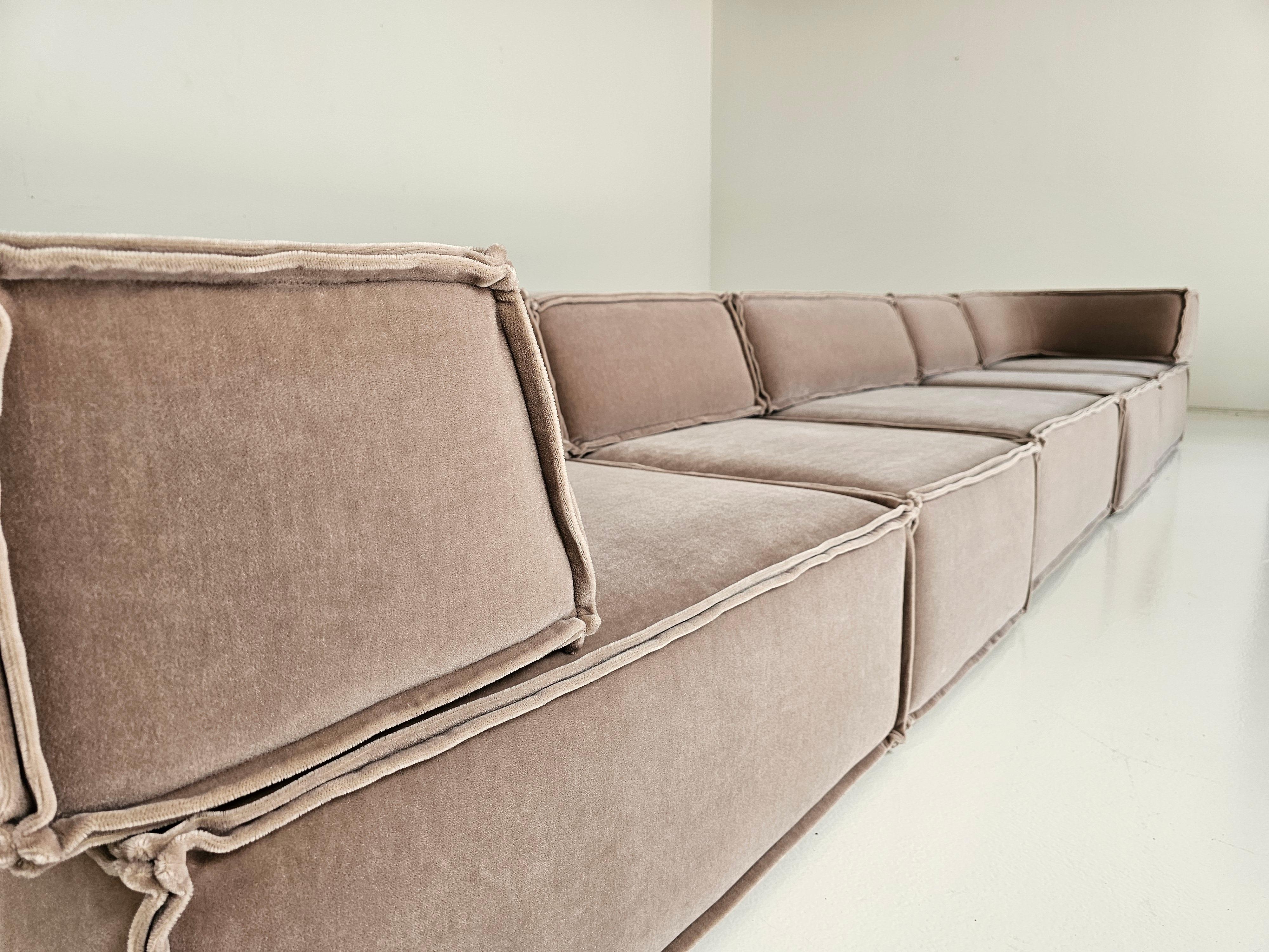 Mohair COR Trio Sofa in beige mohair by Team Form Ag for COR Furniture, Germany, 1970s For Sale