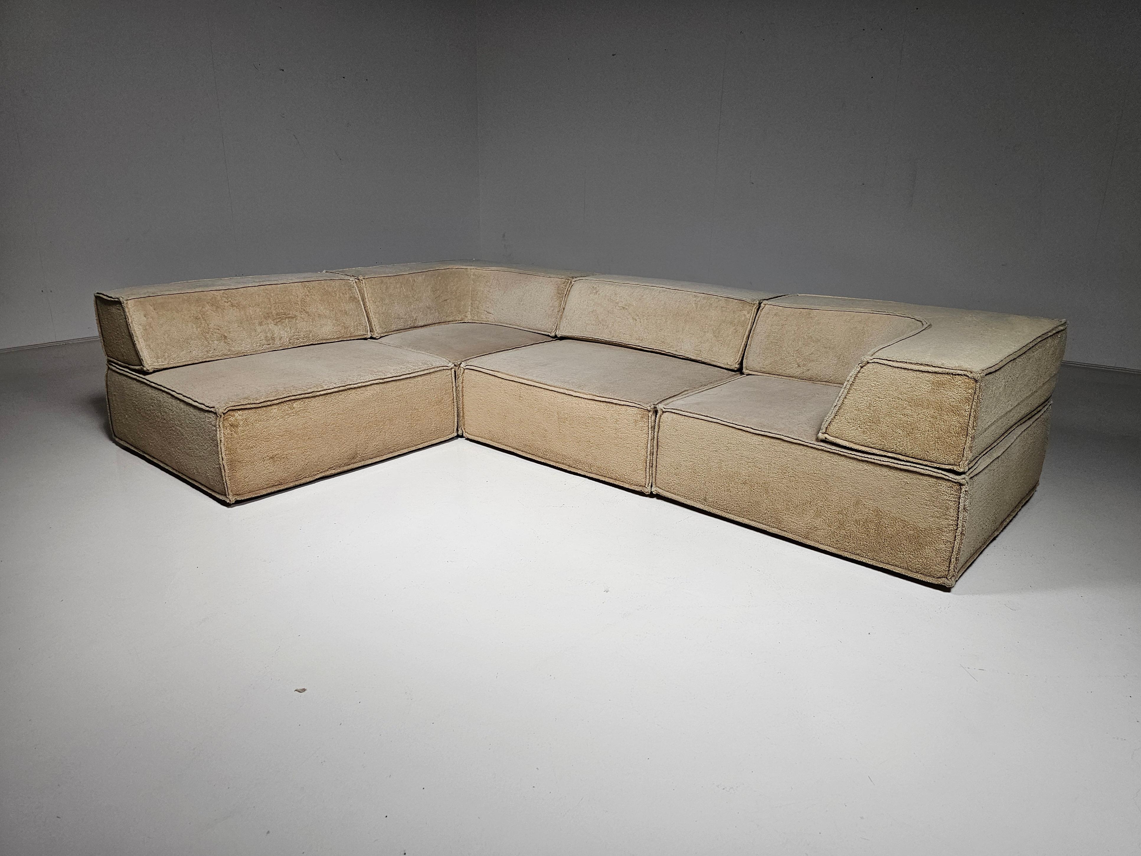 COR Trio Sofa in beigem Teddy-Stoff von Team Form AG für COR Furniture, 1970er Jahre (Moderne der Mitte des Jahrhunderts) im Angebot