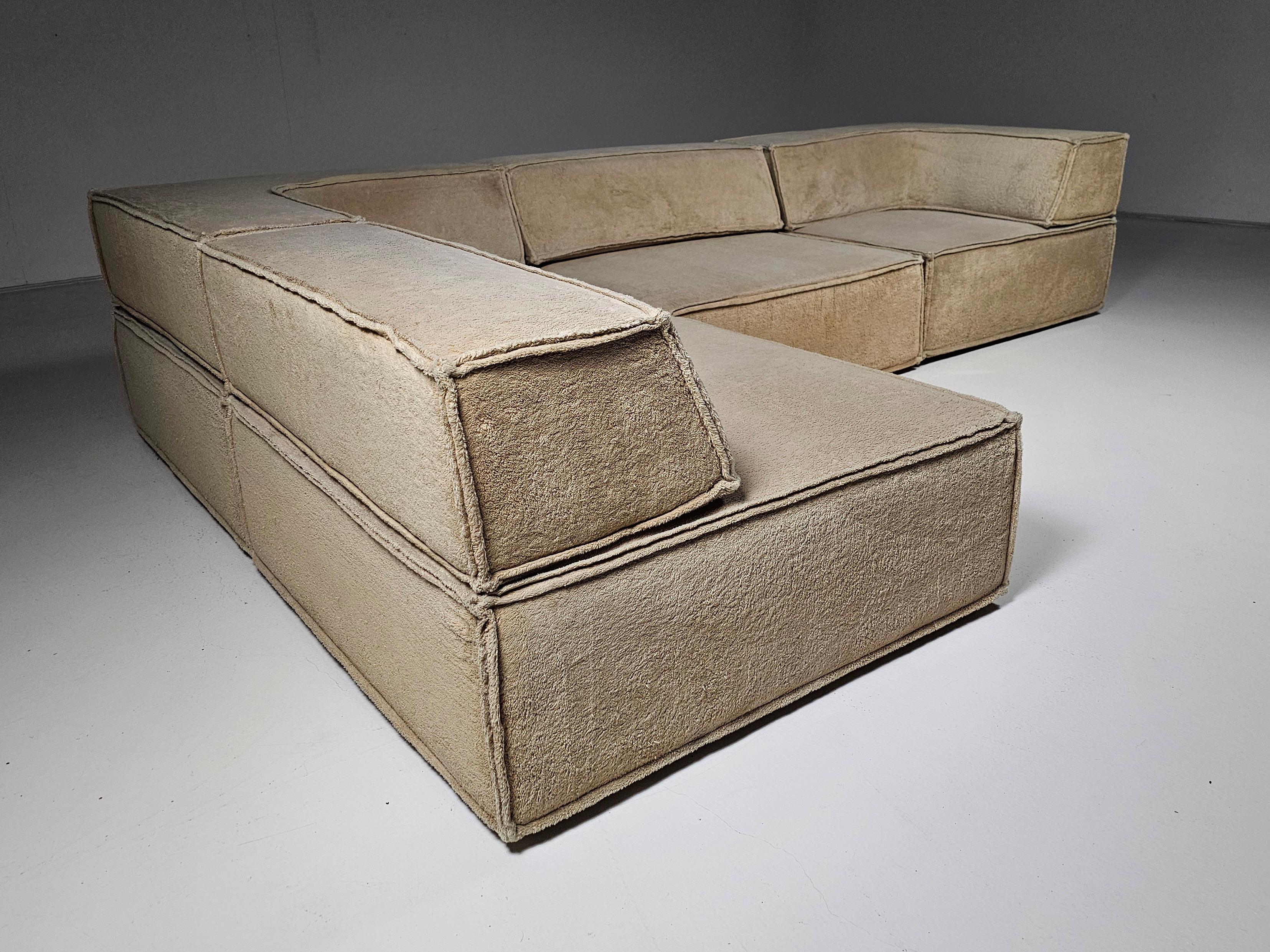 COR Trio Sofa in beigem Teddy-Stoff von Team Form AG für COR Furniture, 1970er Jahre im Zustand „Gut“ im Angebot in amstelveen, NL