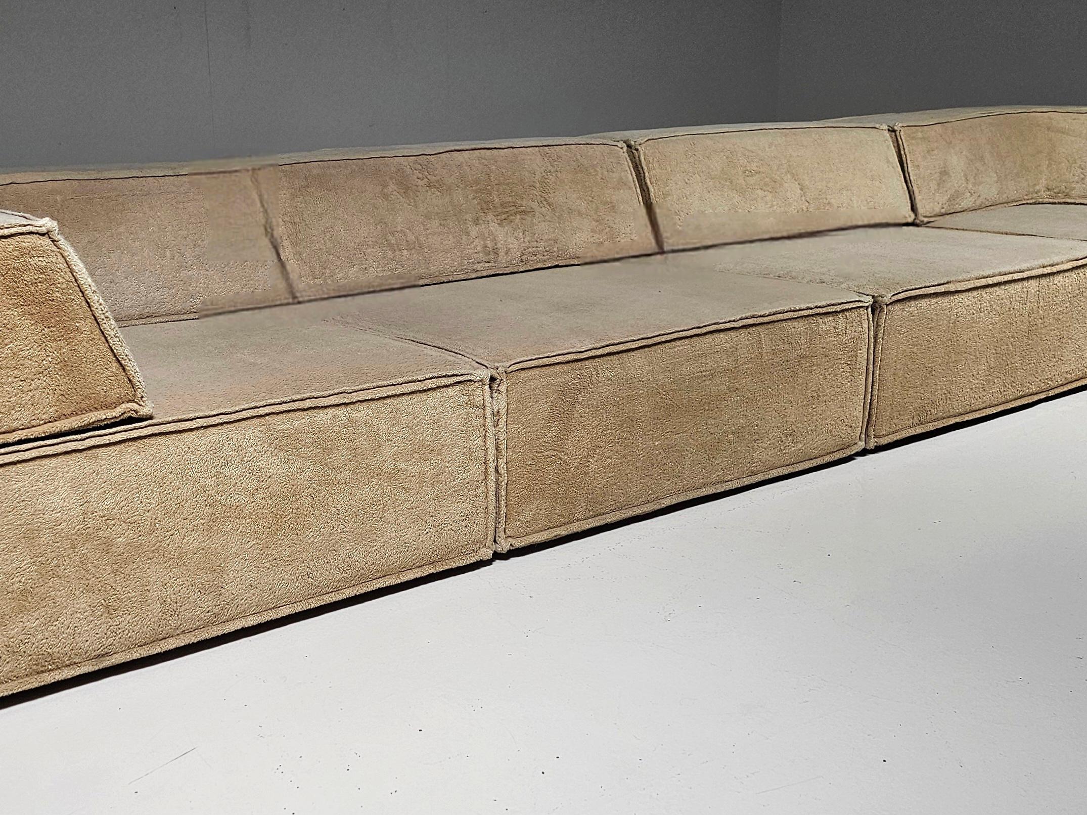 COR Trio Sofa in beigem Teddy-Stoff von Team Form AG für COR Furniture, 1970er Jahre (Ende des 20. Jahrhunderts) im Angebot