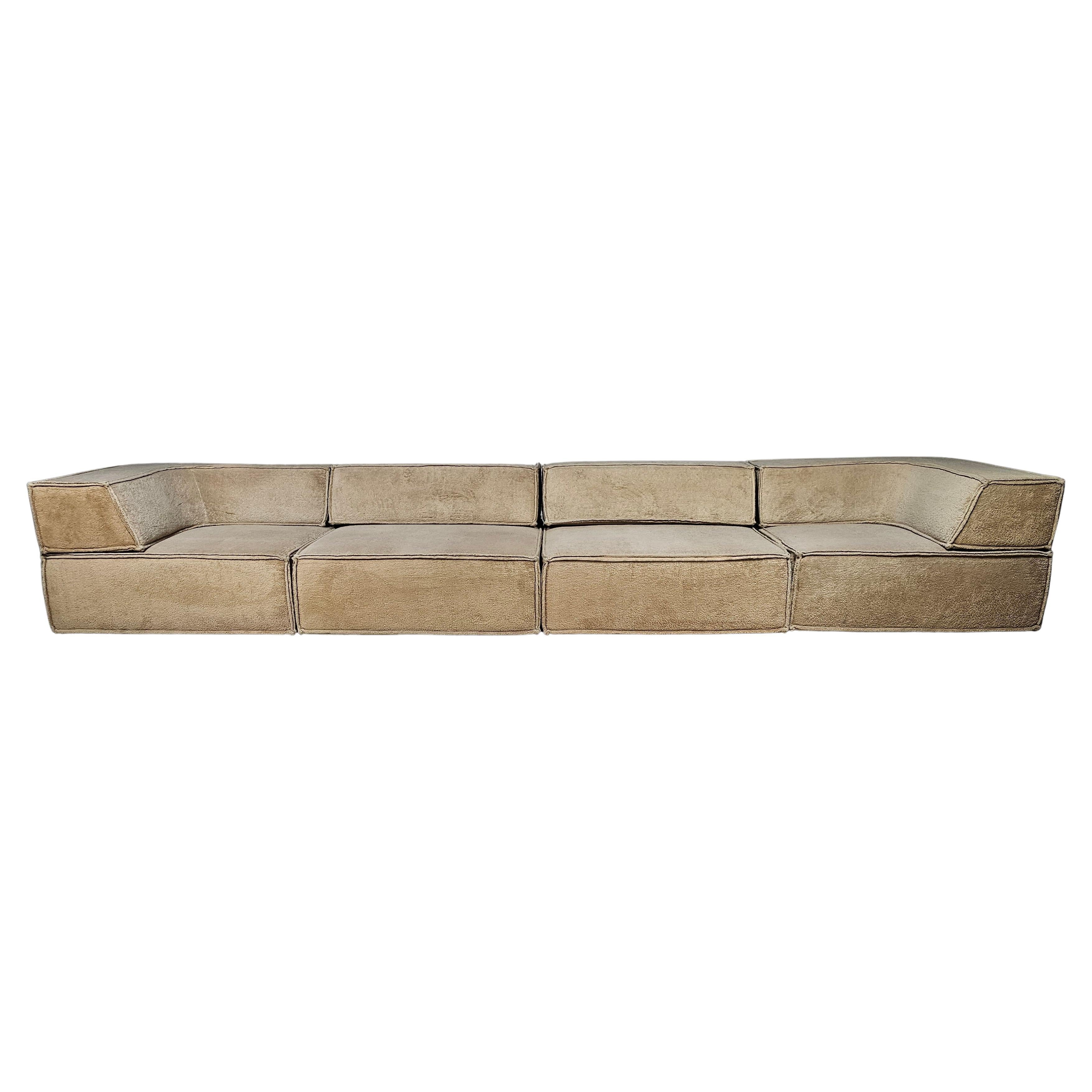 COR Trio Sofa in beigem Teddy-Stoff von Team Form AG für COR Furniture, 1970er Jahre im Angebot