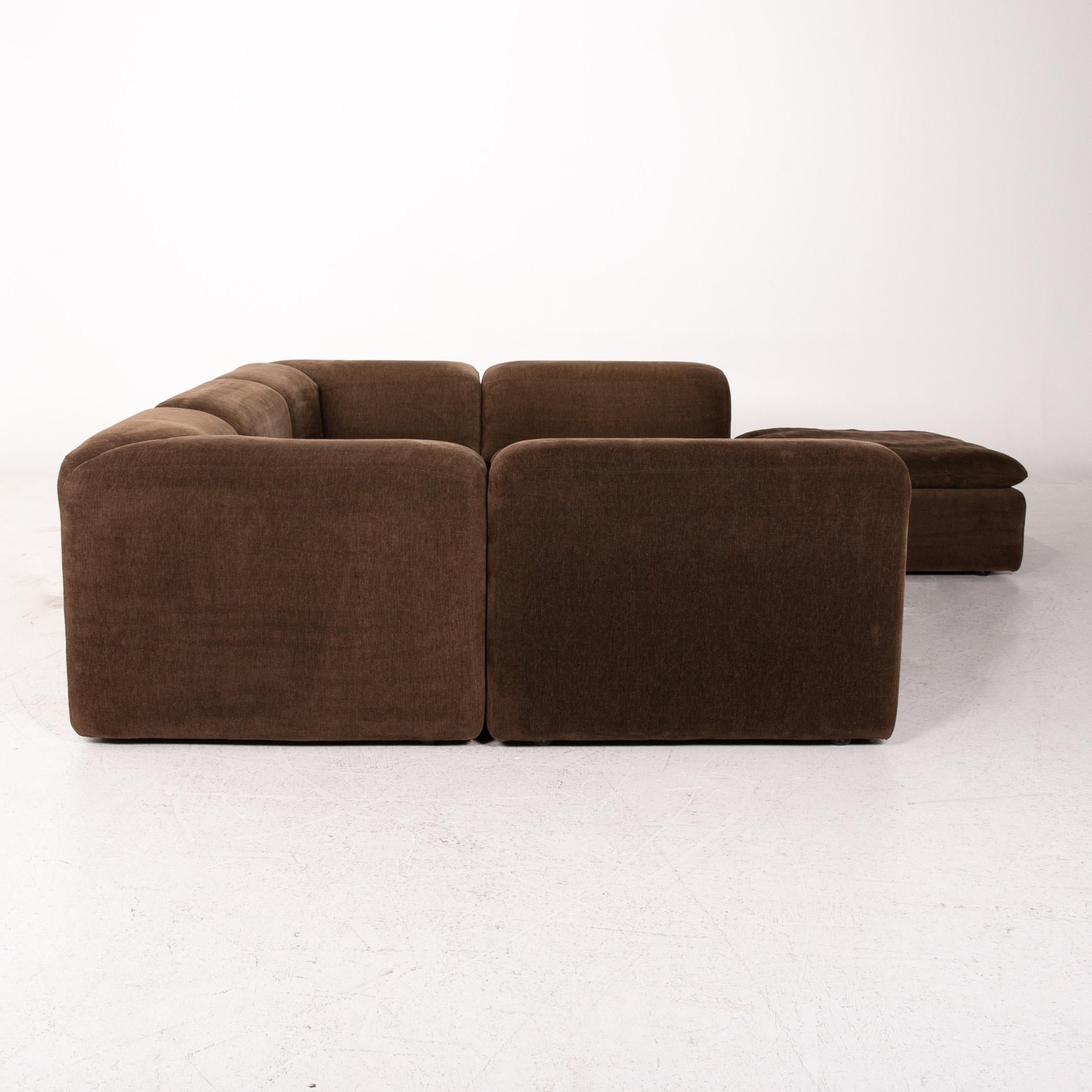 COR Samt Stoff Ecksofa Brown Modular Sofa Couch 5
