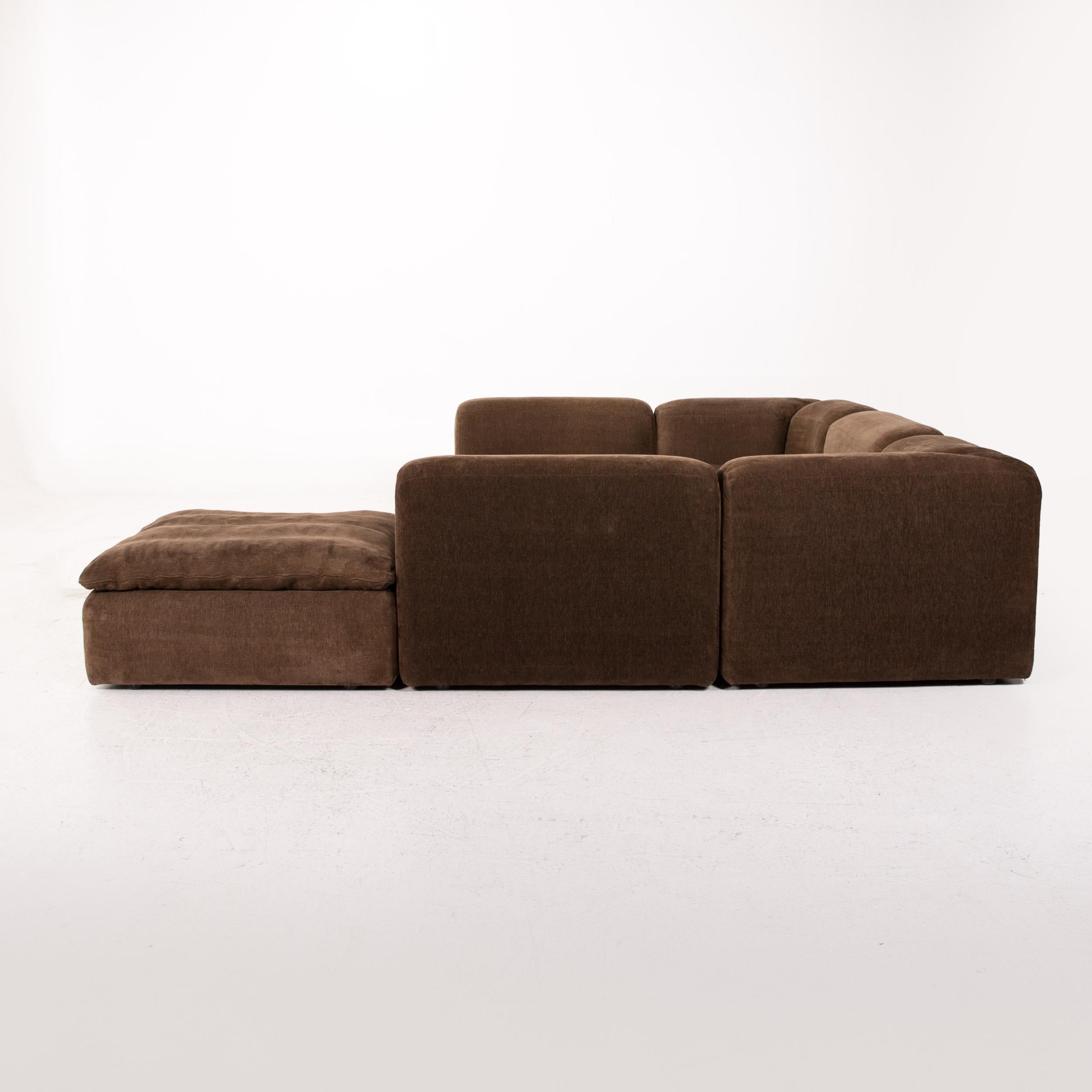 COR Samt Stoff Ecksofa Brown Modular Sofa Couch 7