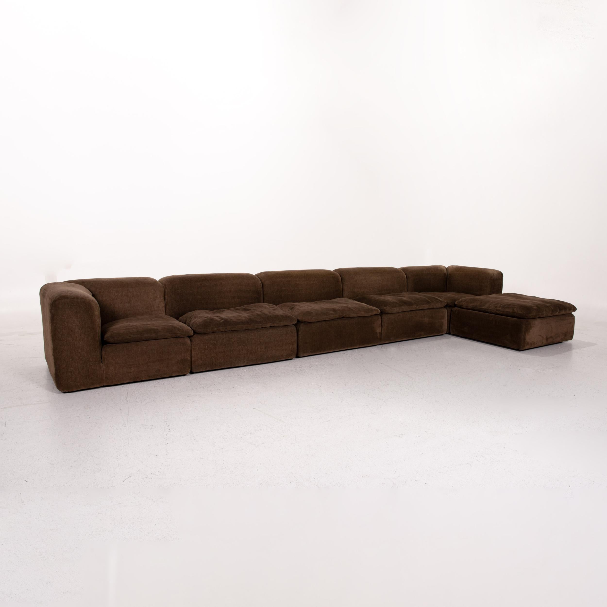 COR Samt Stoff Ecksofa Brown Modular Sofa Couch (Moderne)