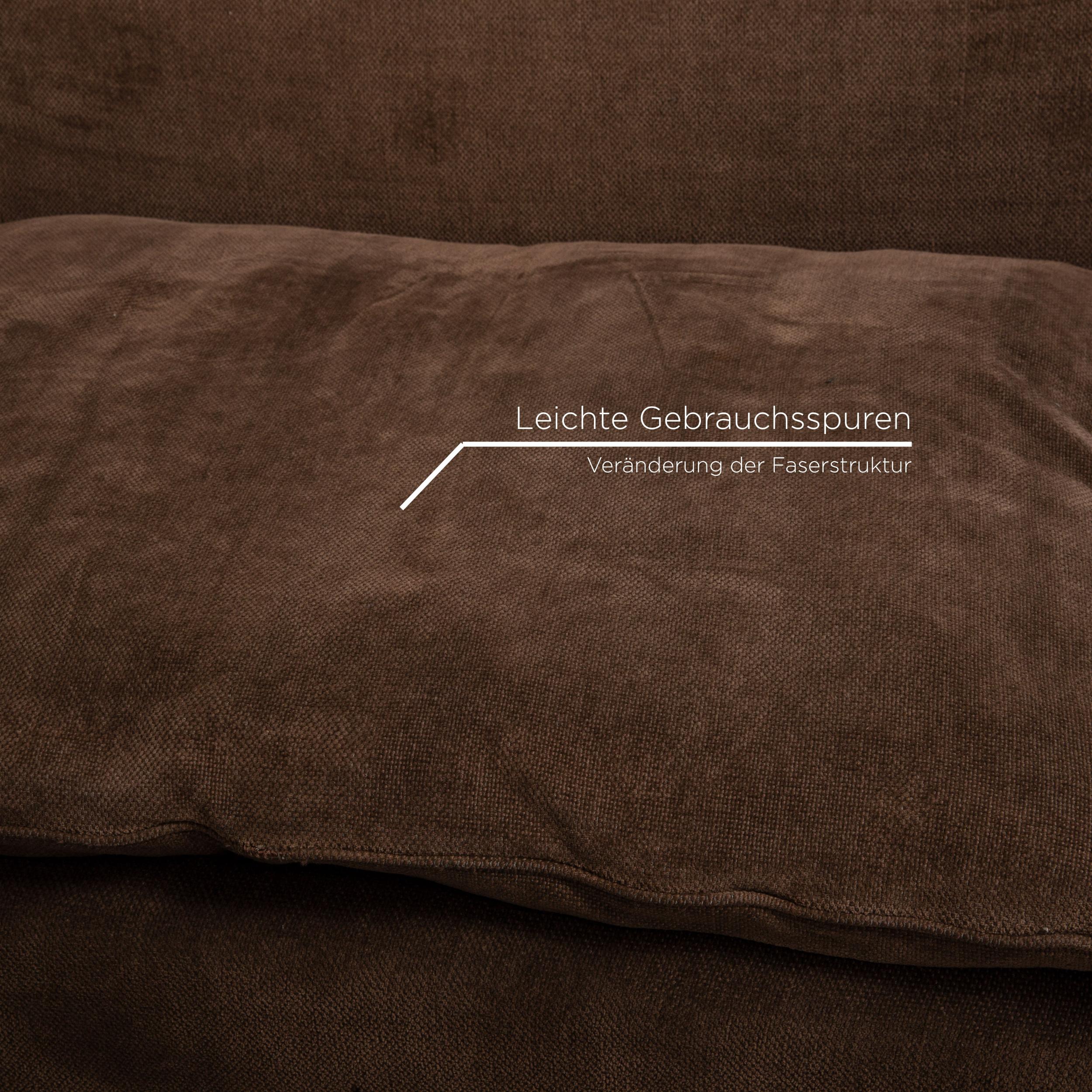 COR Samt Stoff Ecksofa Brown Modular Sofa Couch (21. Jahrhundert und zeitgenössisch)