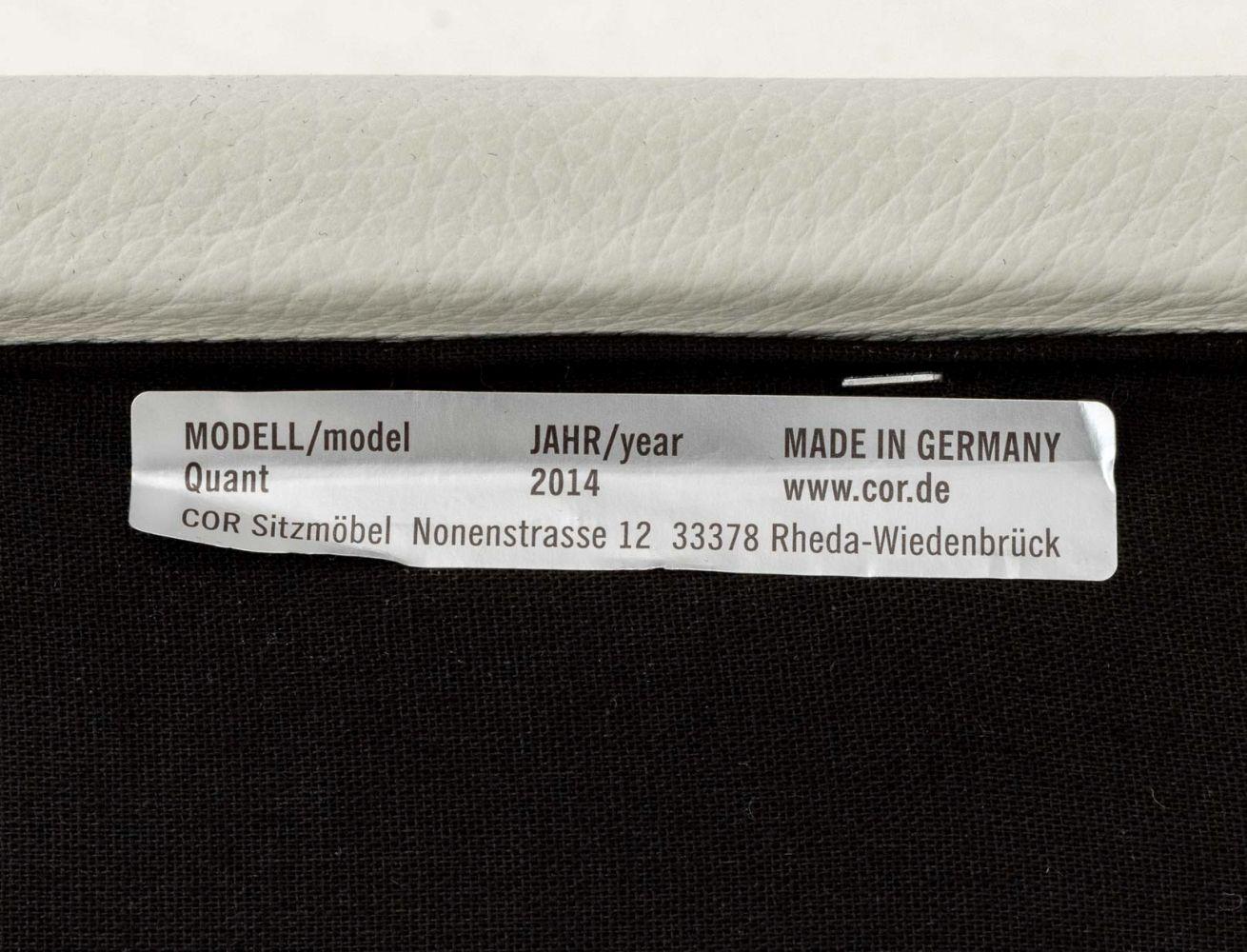 XXI secolo e contemporaneo Sedie da pranzo CORS in pelle bianca e cromo, coppia