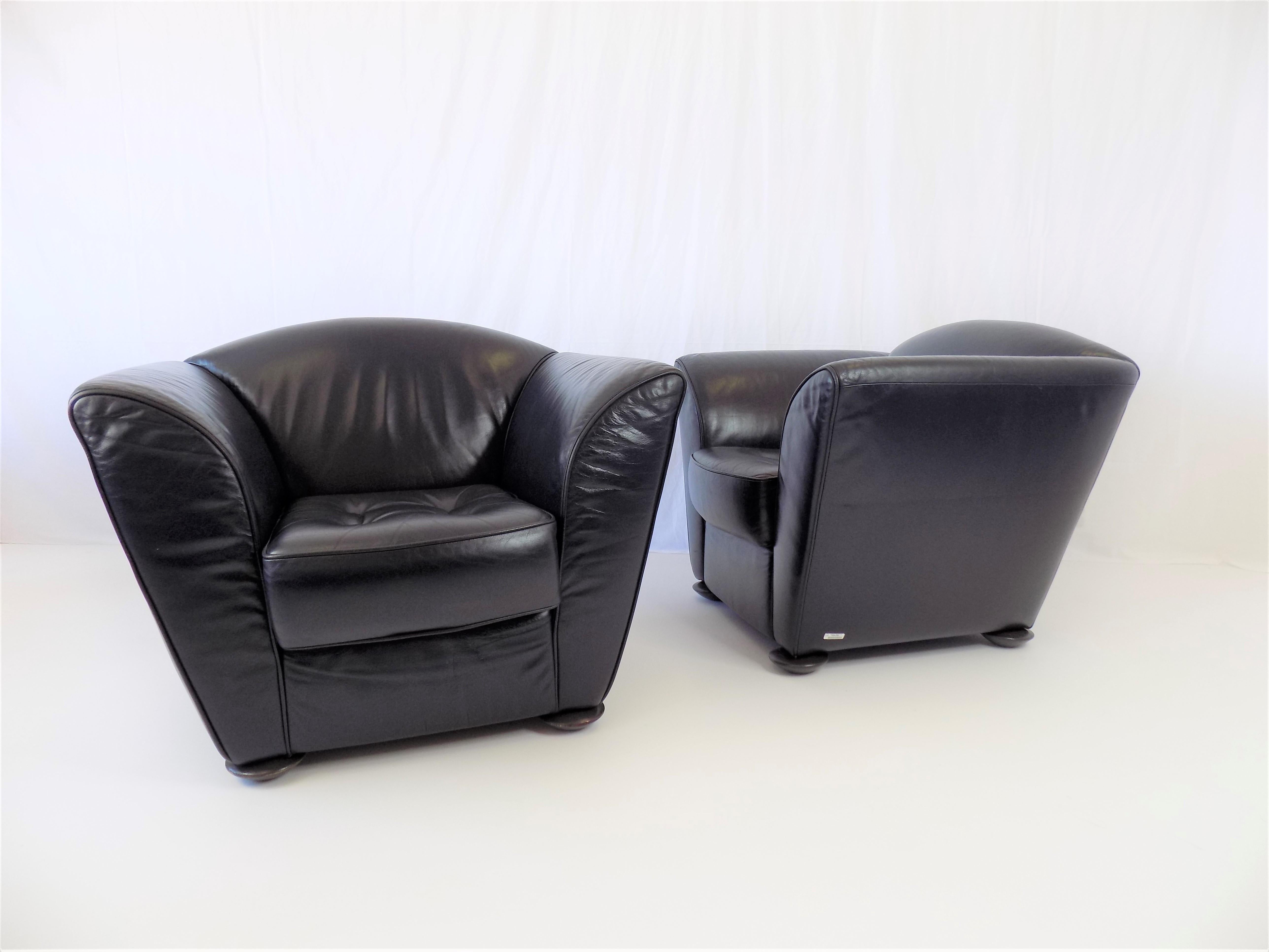 Cor Zelda Set of 2 Leather Armchairs By Peter Maly, Germany, 1980 For Sale 8