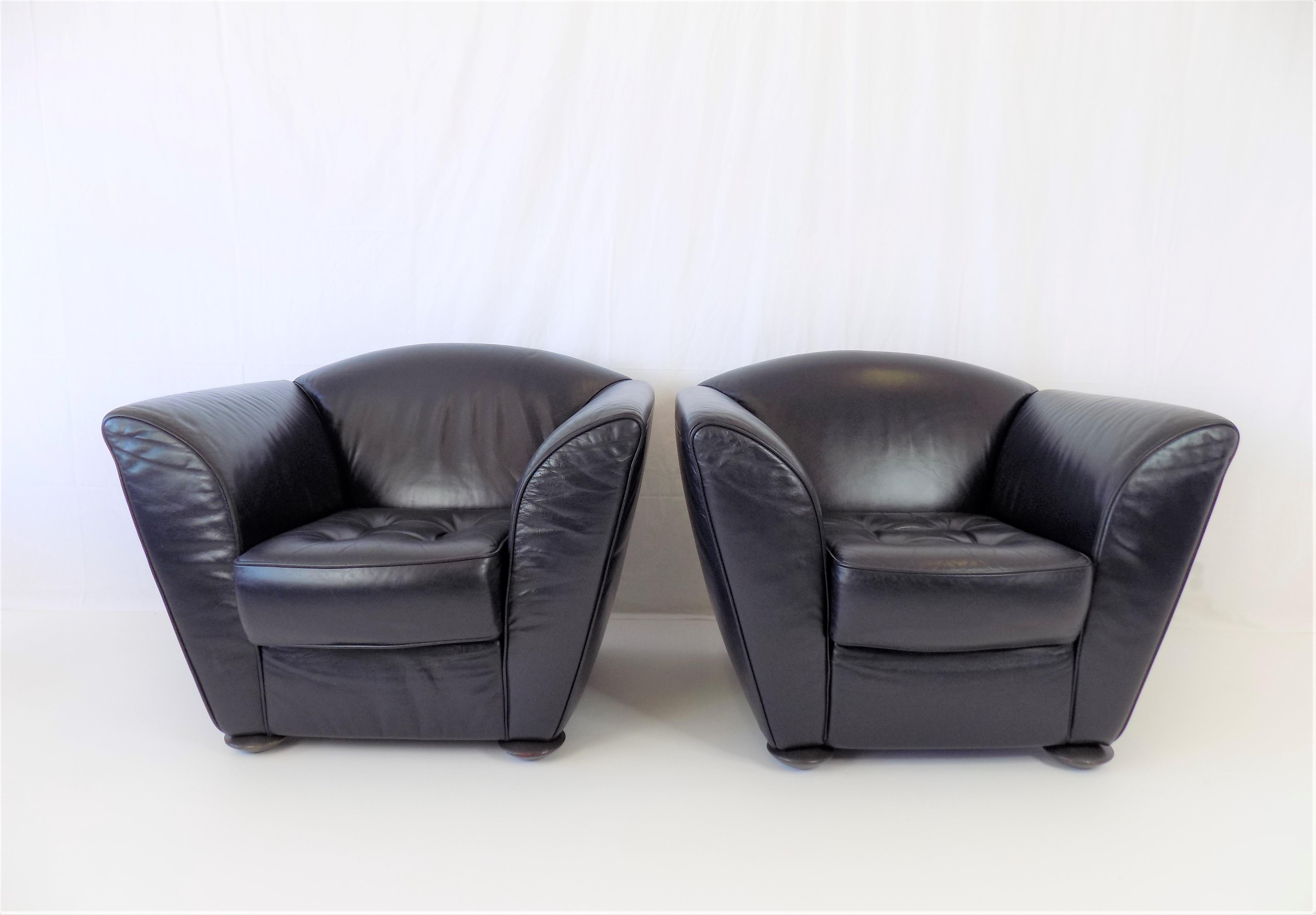 Cor Zelda Set of 2 Leather Armchairs By Peter Maly, Germany, 1980 In Good Condition For Sale In Ludwigslust, DE