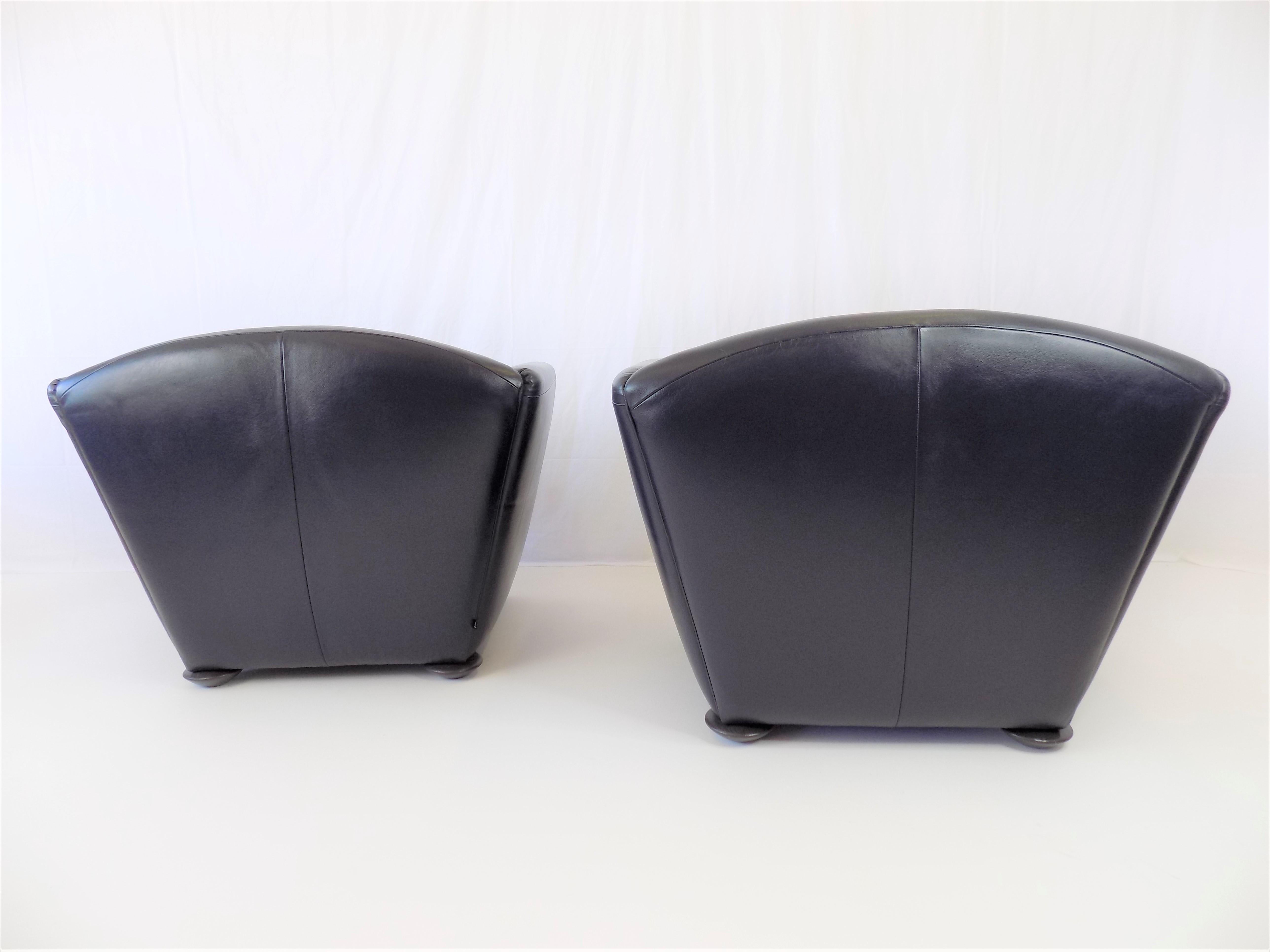 Cor Zelda Set of 2 Leather Armchairs By Peter Maly, Germany, 1980 For Sale 3