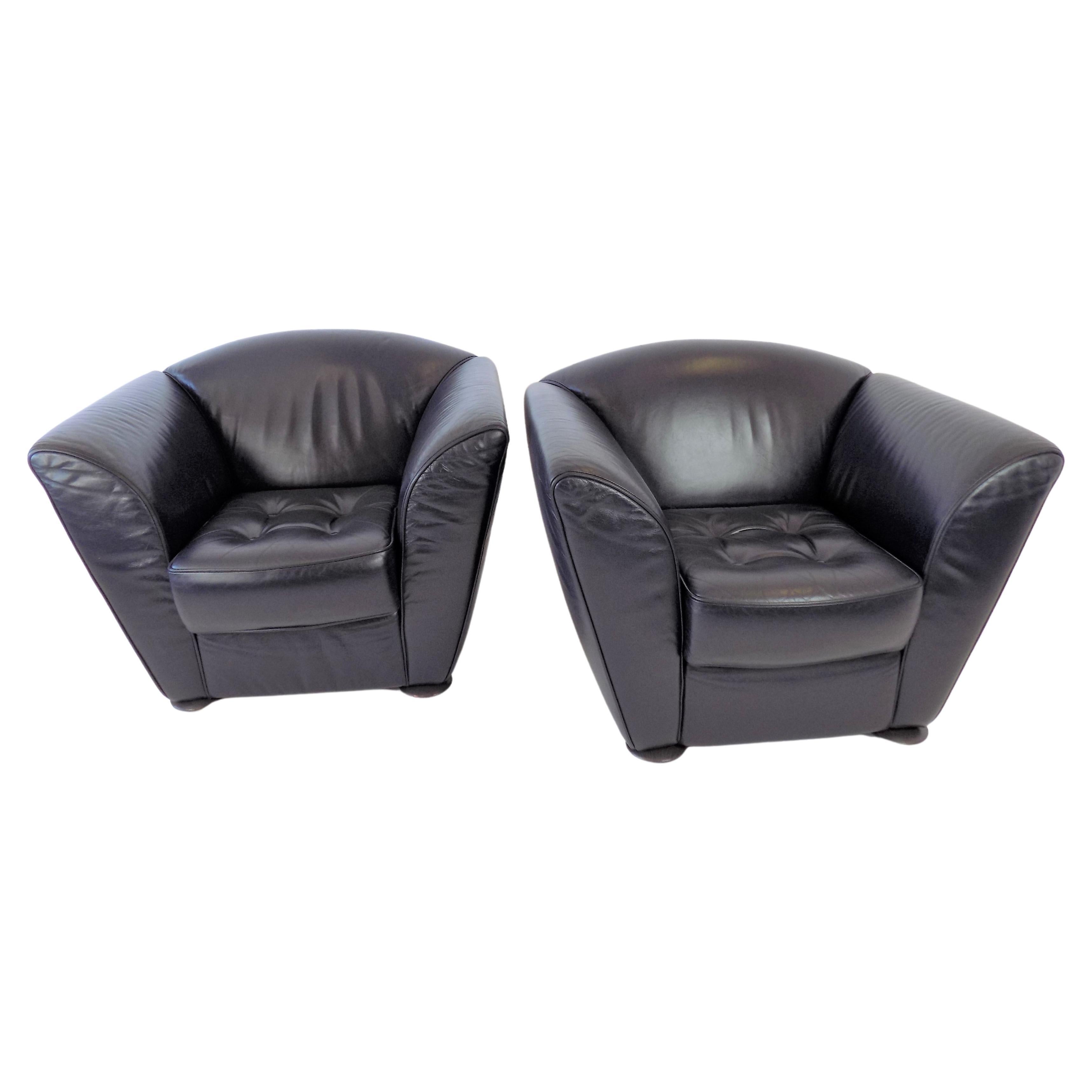 Cor Zelda Set of 2 Leather Armchairs By Peter Maly, Germany, 1980 For Sale