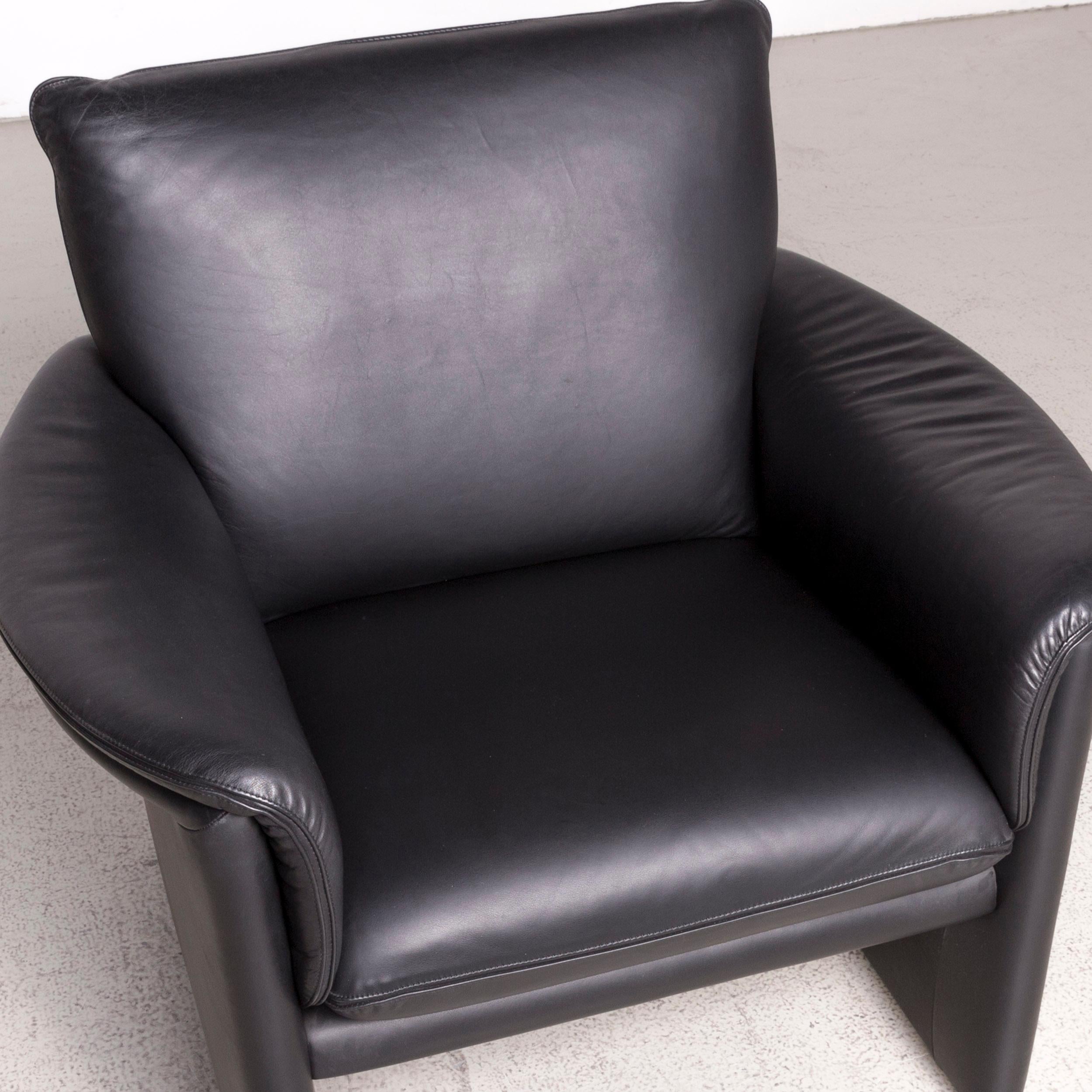 COR Zento Designer Leather Armchair Black Genuine Leather Chair In Excellent Condition For Sale In Cologne, DE