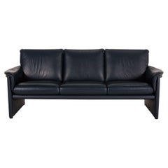 COR Zento Leather Sofa Blue Dark Blue Three-Seater Couch