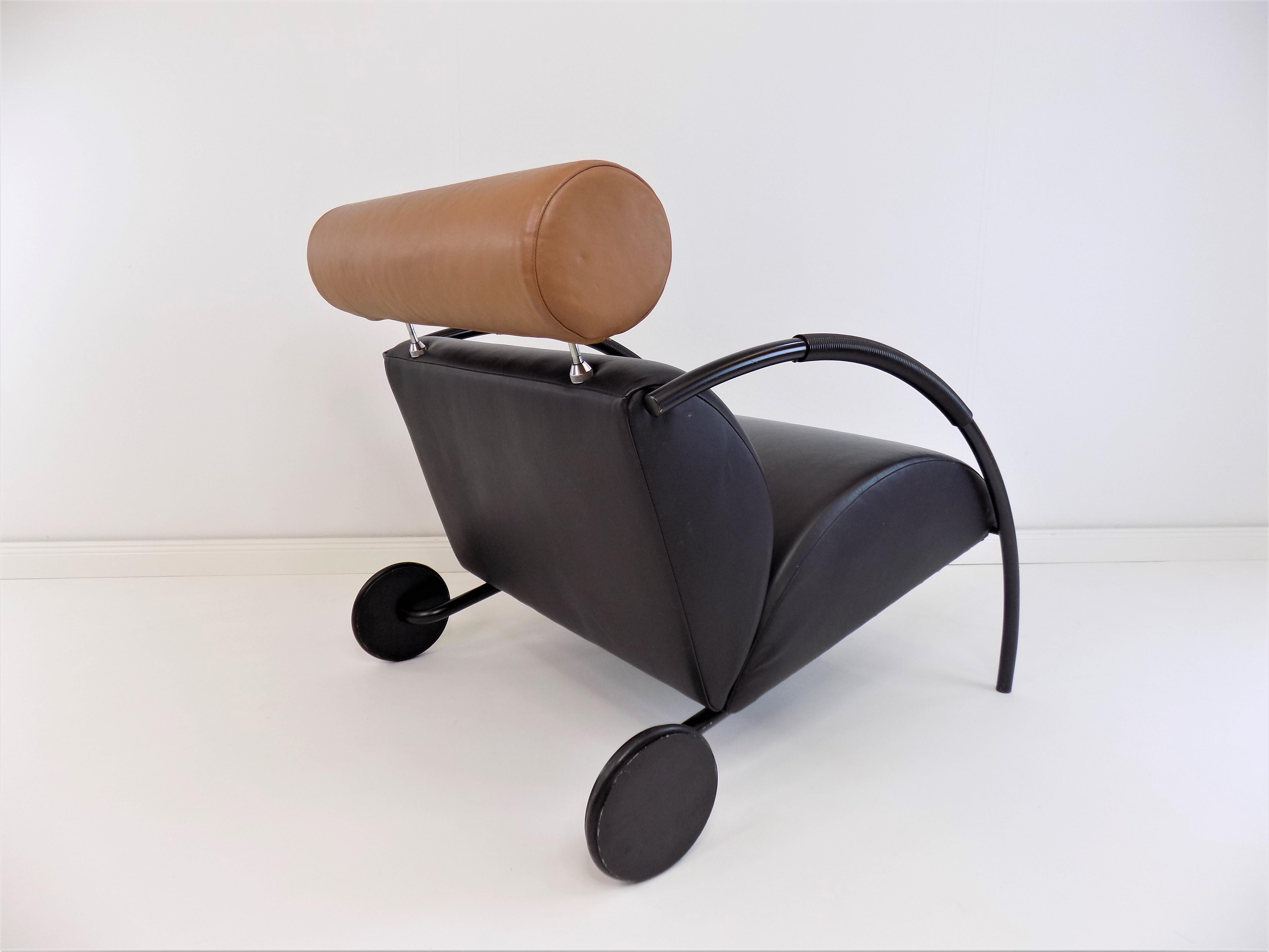 COR Zyklus Leather Armchair with Ottoman by Peter Maly 9