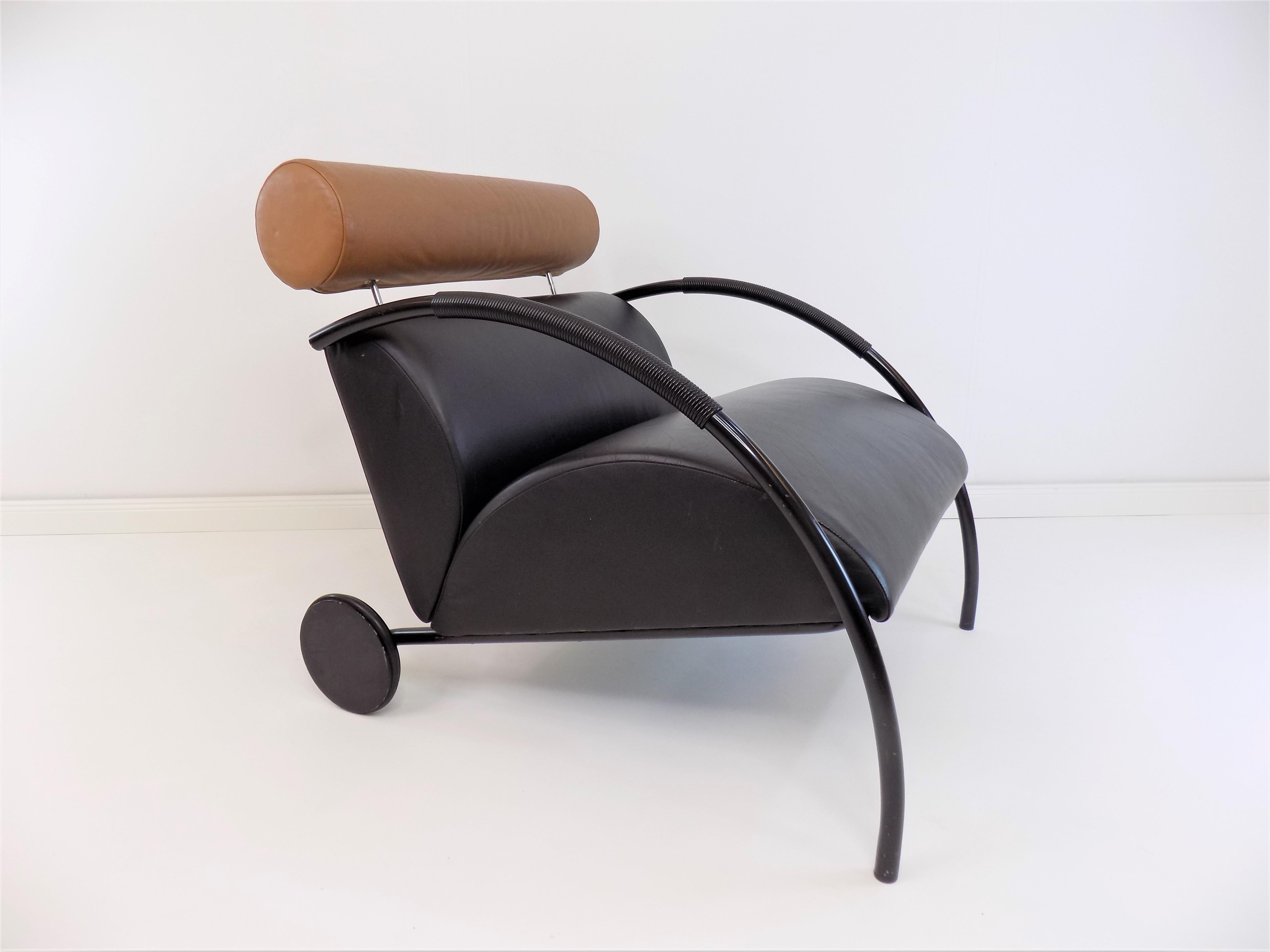 COR Zyklus Leather Armchair with Ottoman by Peter Maly 12