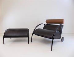 COR Zyklus Leather Armchair with Ottoman by Peter Maly