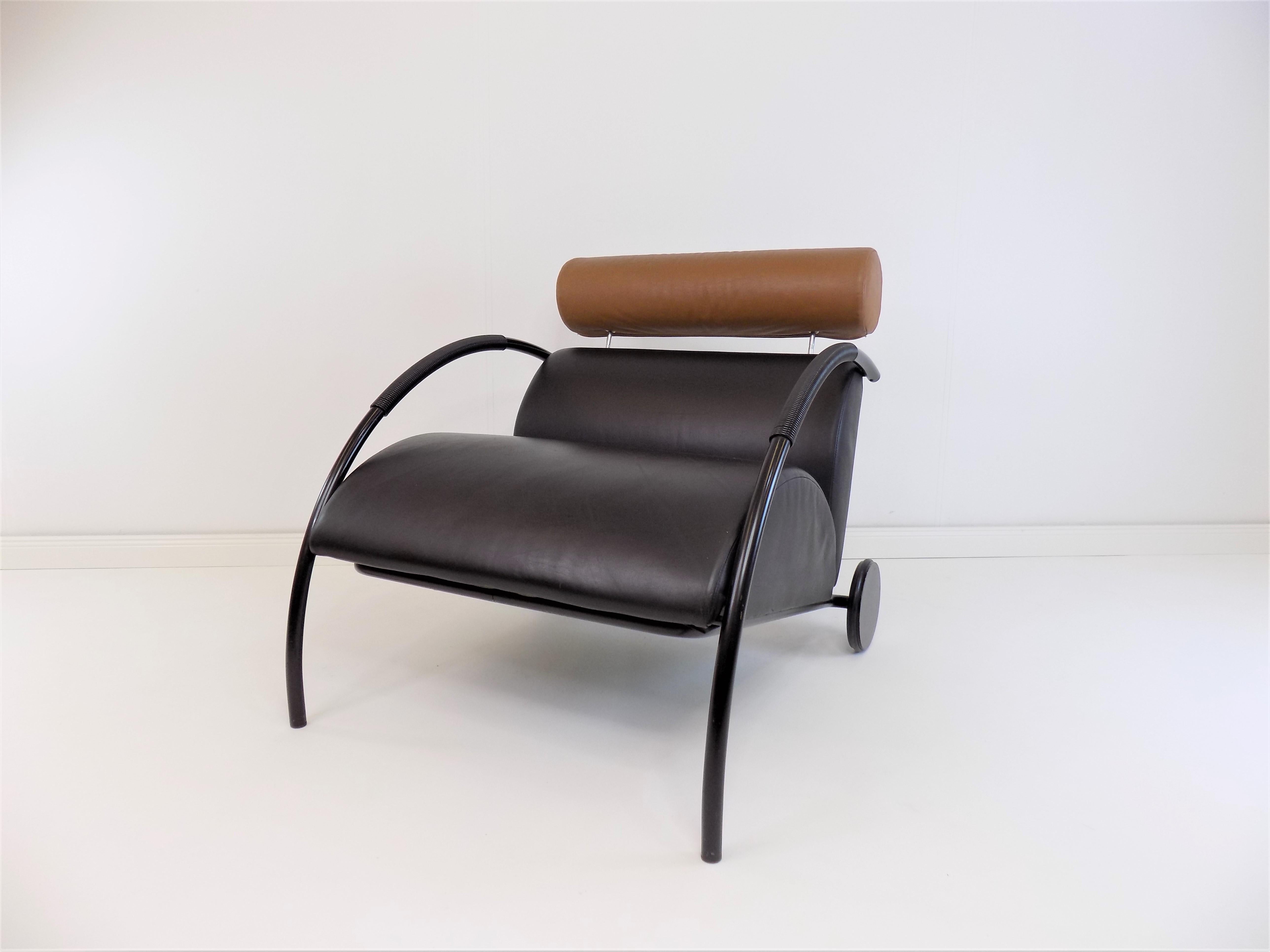 Late 20th Century COR Zyklus Leather Armchair with Ottoman by Peter Maly