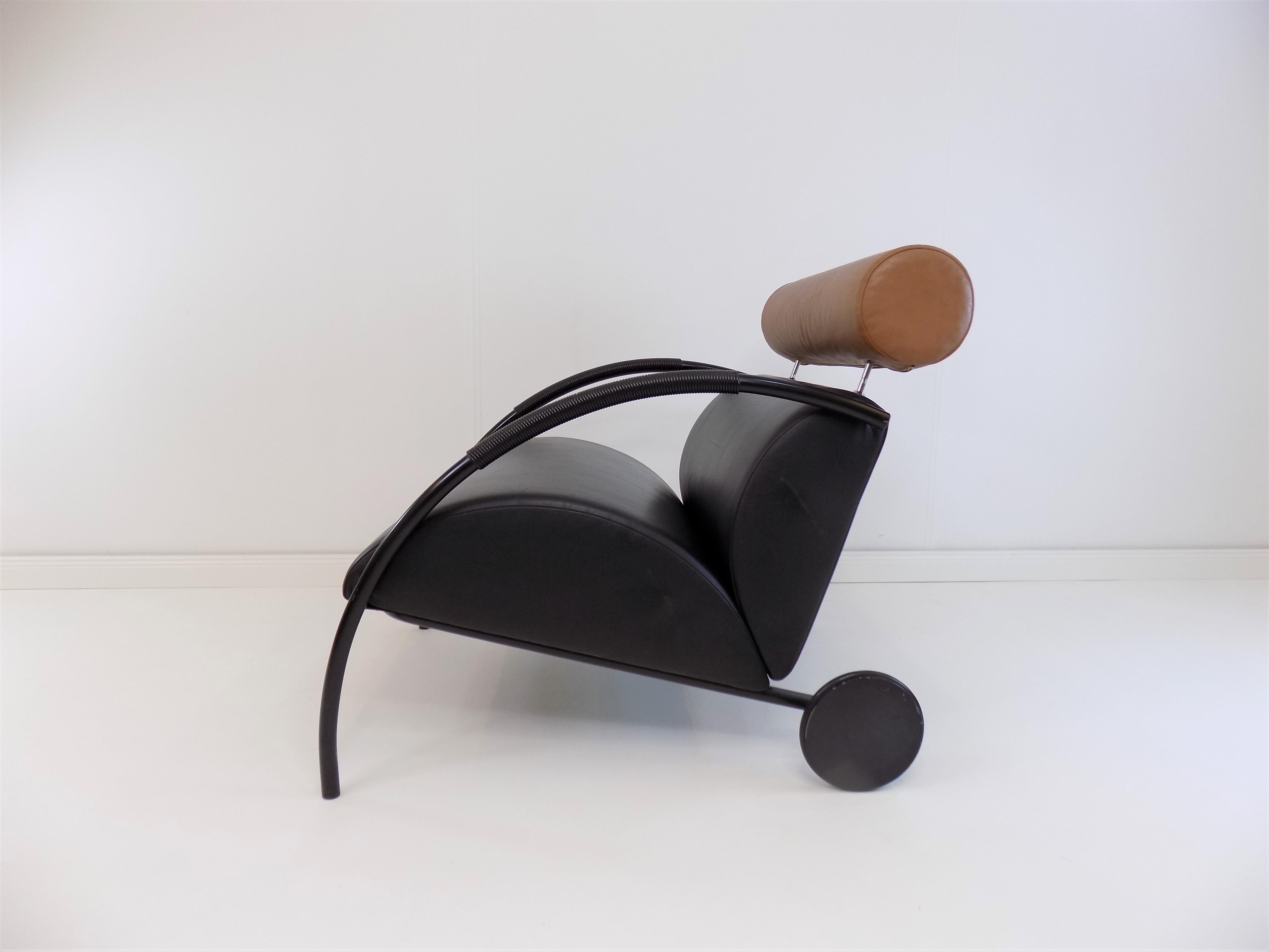 COR Zyklus Leather Armchair with Ottoman by Peter Maly 1