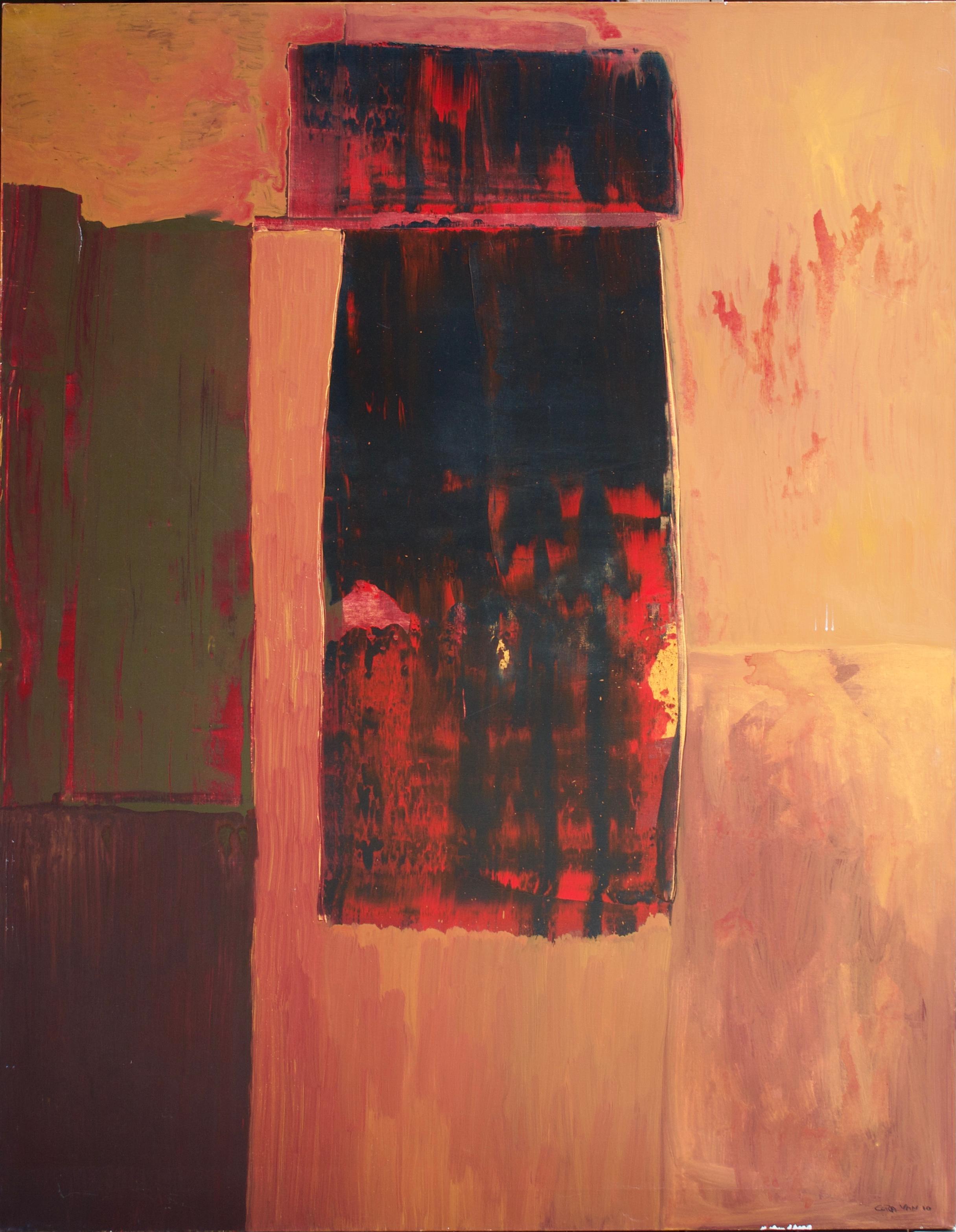Cora Van Abstract Painting - Rectangular Orange Abstract