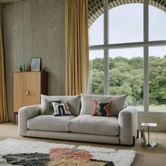 Cora White Kuba Linen Piped Cushion