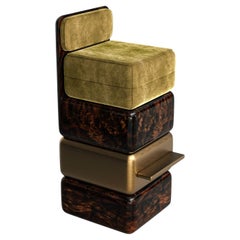 "Coraggioso" Barstool with Patina Bronze, Handmade, Istanbul