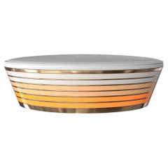 "Coraggioso" Ottoman with Stainless Steel and Bronze, Handmade, Istanbul