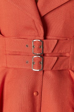 Corail rayon and linen skirt-suit THIERRY MUGLER